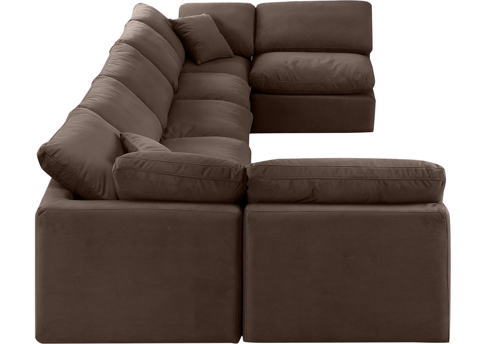 Indulge Brown Velvet Modular Sectional,Meridian Furniture