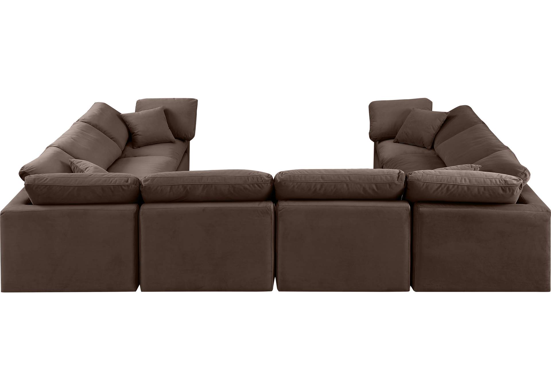 Indulge Brown Velvet Modular Sectional,Meridian Furniture