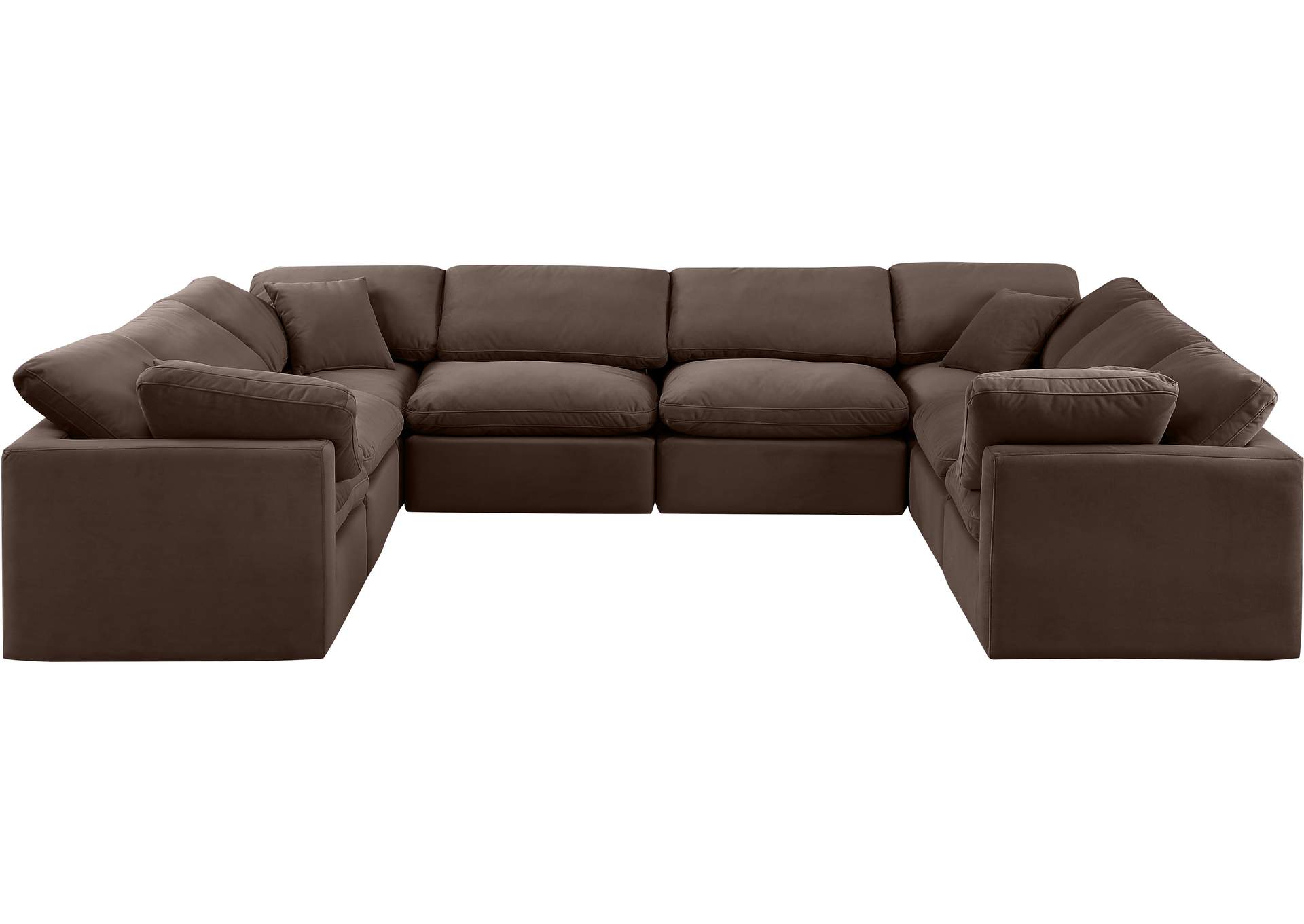 Indulge Brown Velvet Modular Sectional,Meridian Furniture