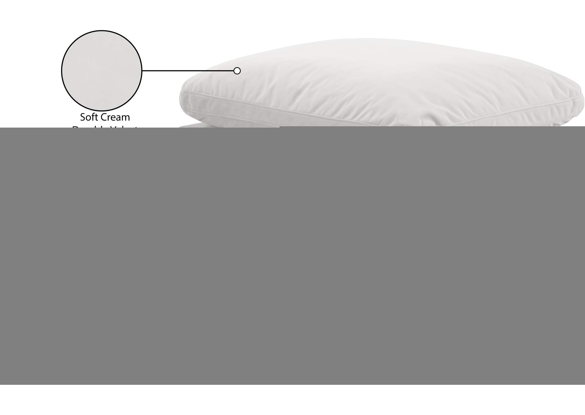 Indulge Cream Velvet Ottoman,Meridian Furniture