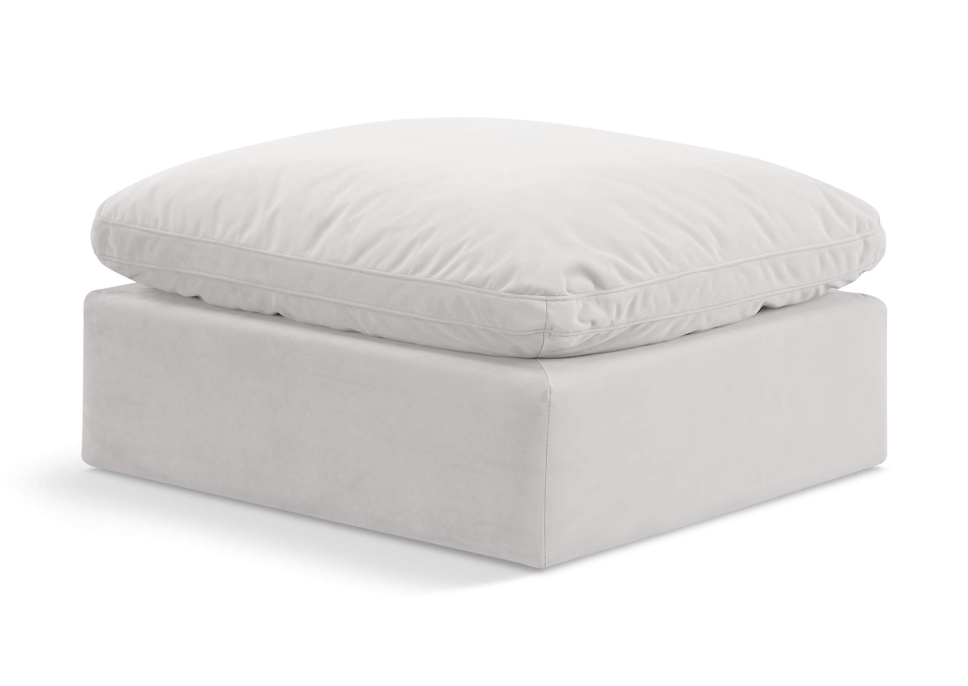 Indulge Cream Velvet Ottoman,Meridian Furniture