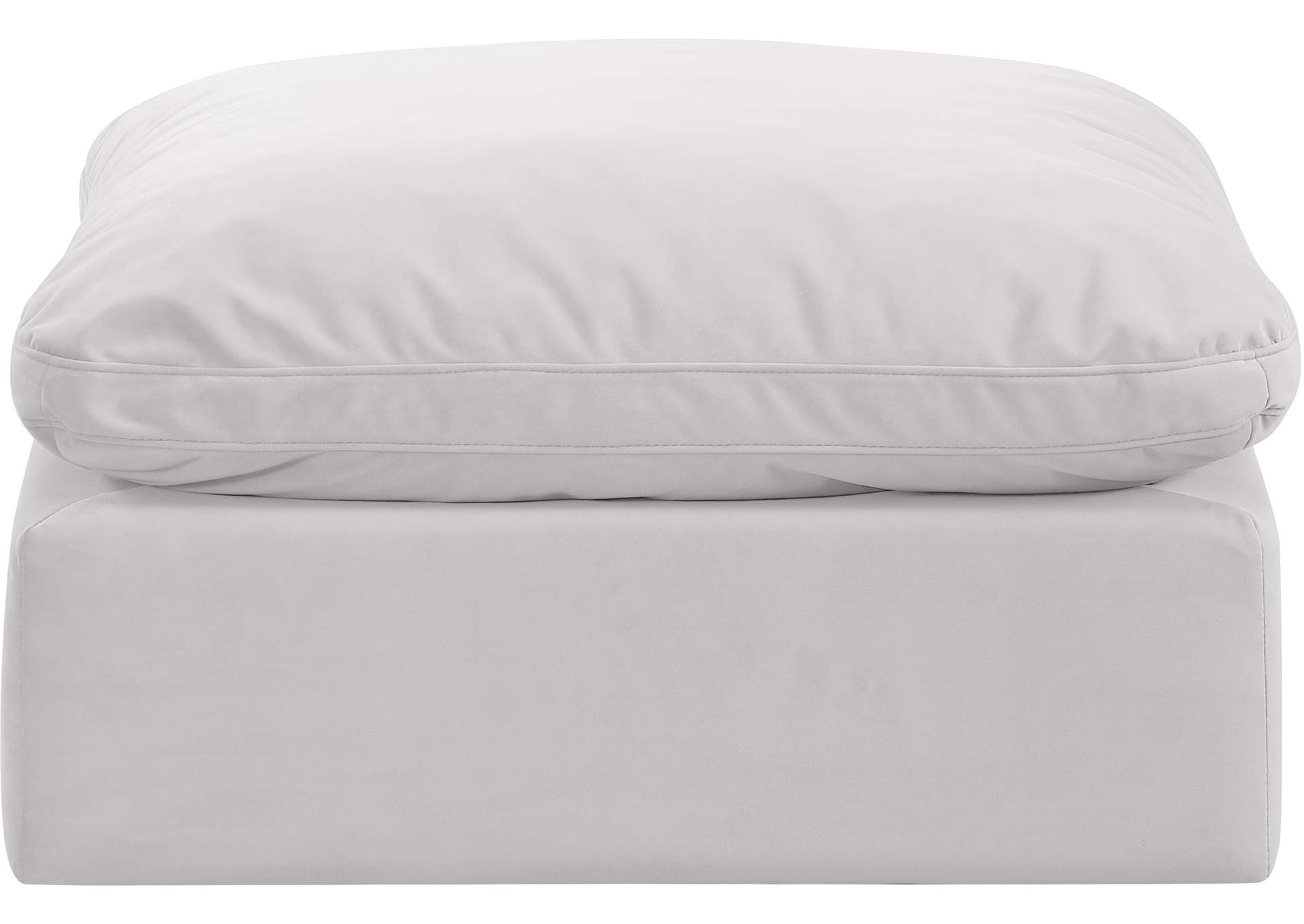 Indulge Cream Velvet Ottoman,Meridian Furniture