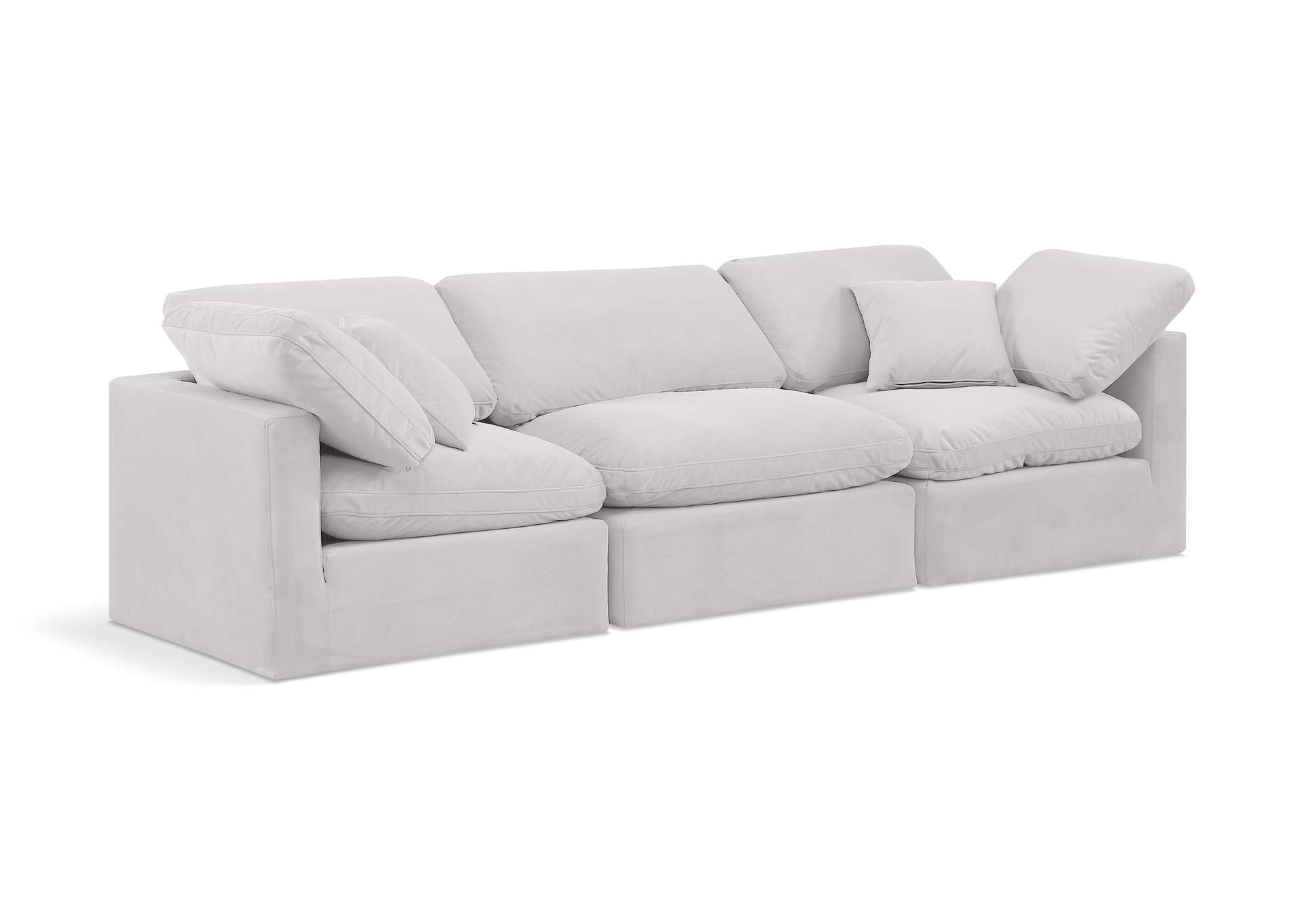 Indulge Cream Velvet Modular Sofa,Meridian Furniture