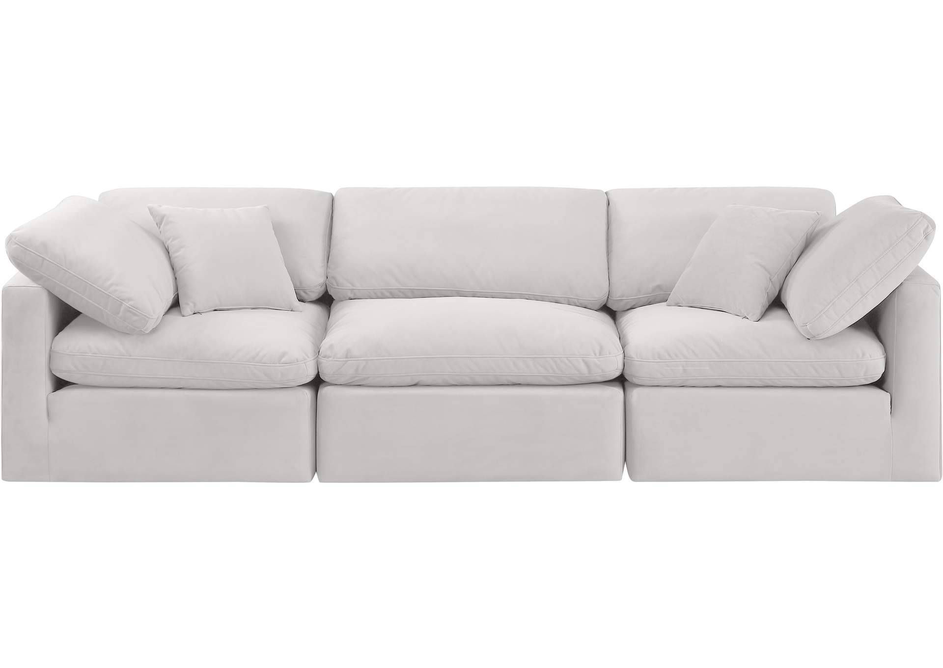 Indulge Cream Velvet Modular Sofa,Meridian Furniture