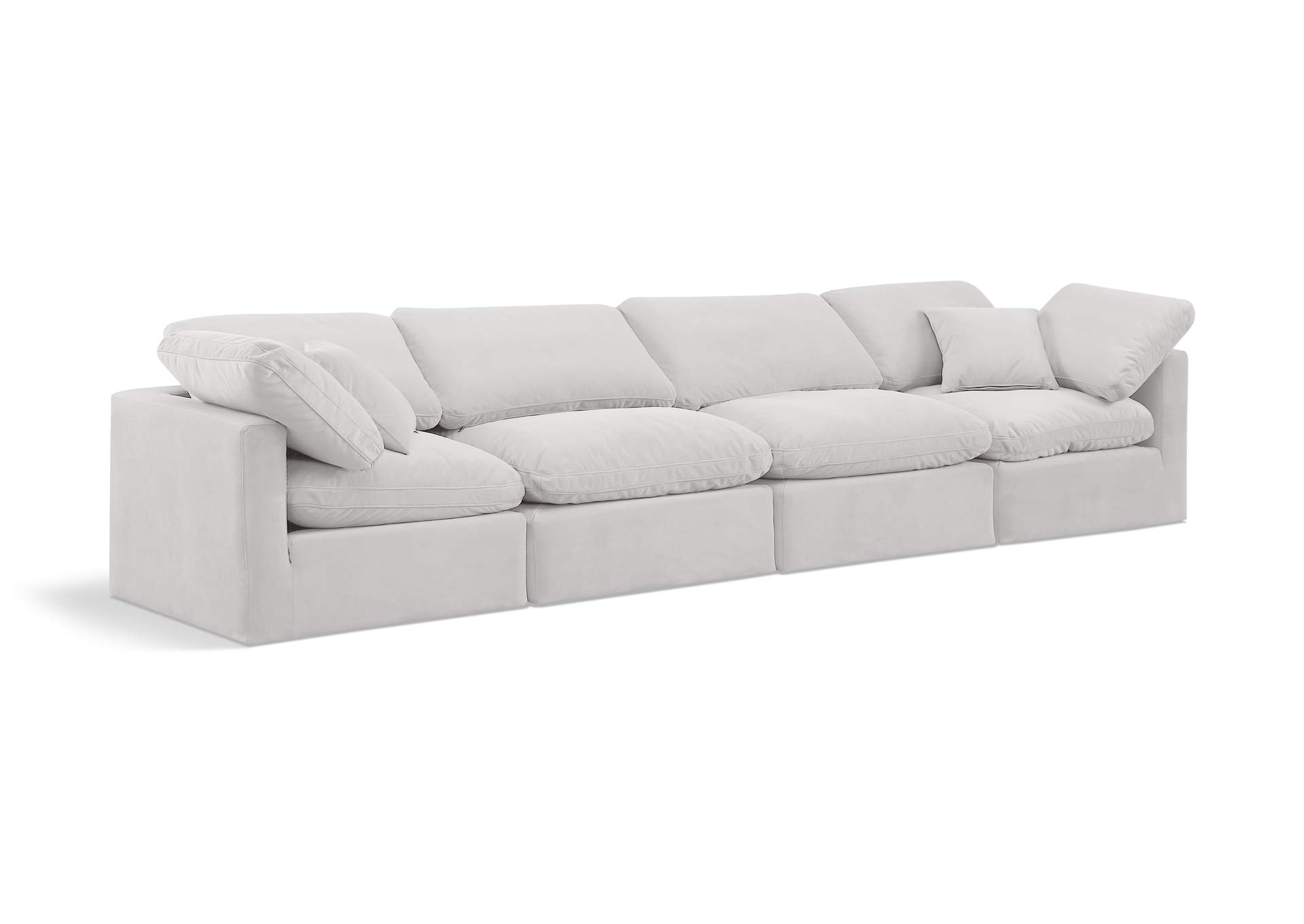 Indulge Cream Velvet Modular Sofa,Meridian Furniture