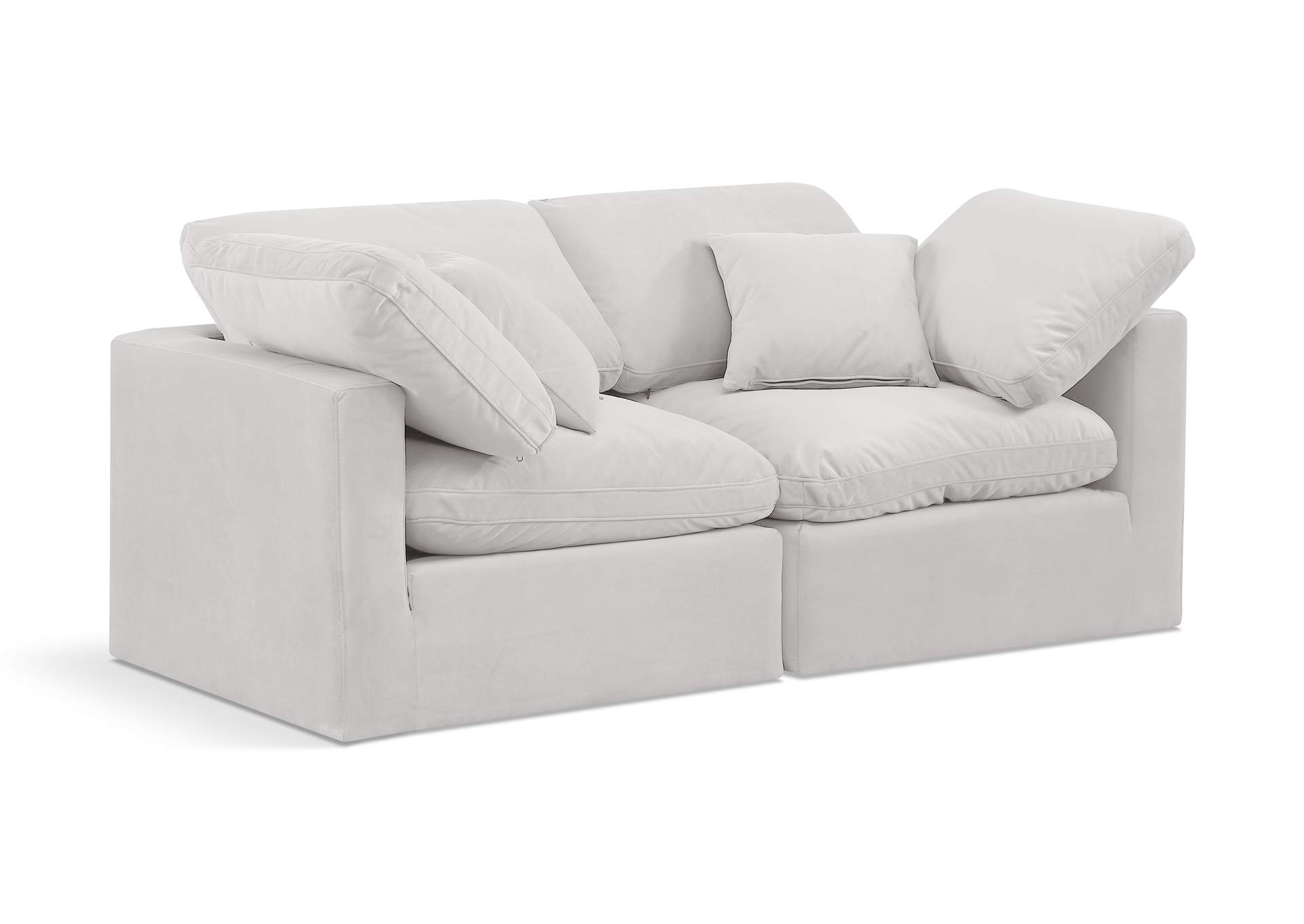 Indulge Cream Velvet Modular Sofa,Meridian Furniture