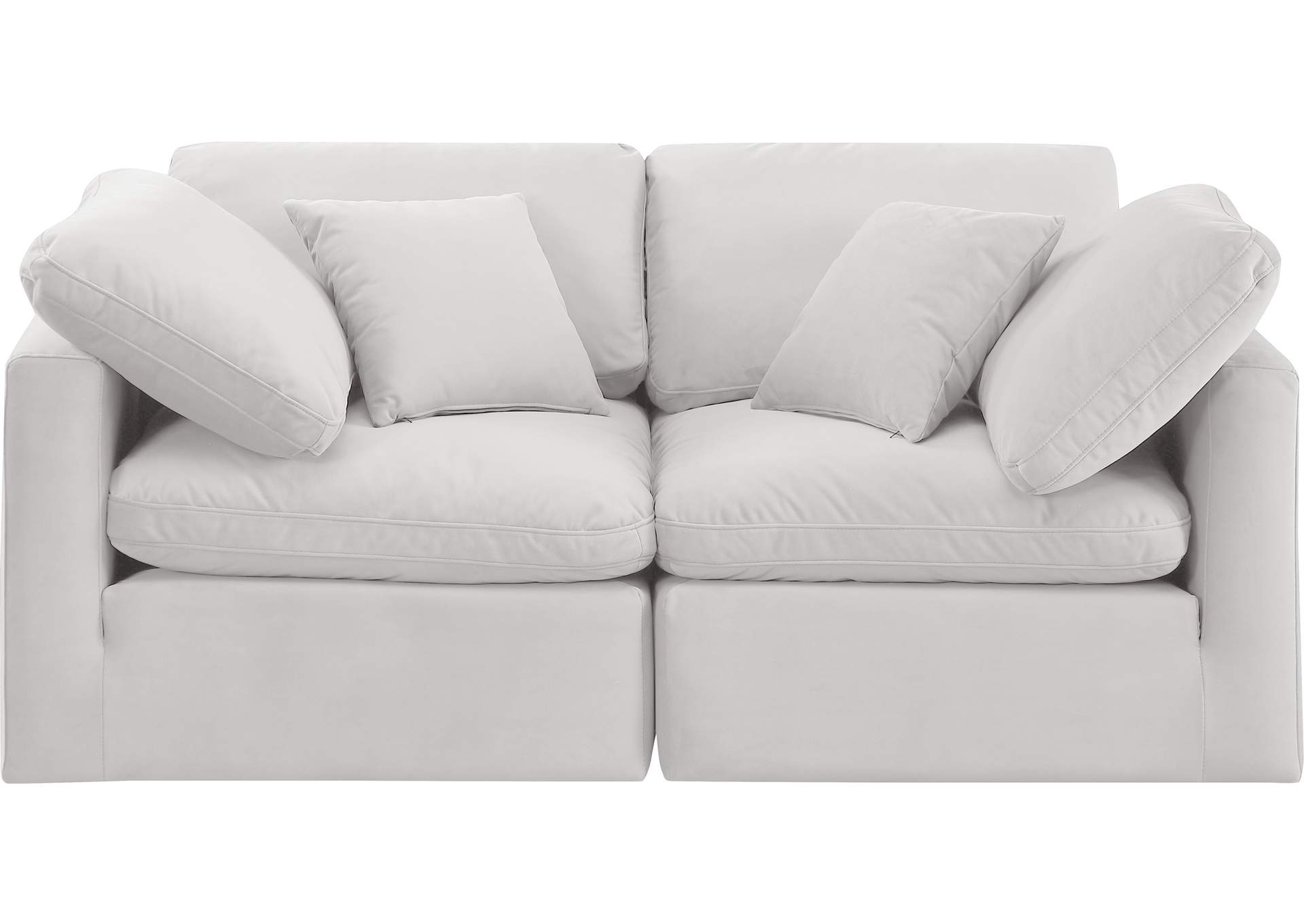 Indulge Cream Velvet Modular Sofa,Meridian Furniture
