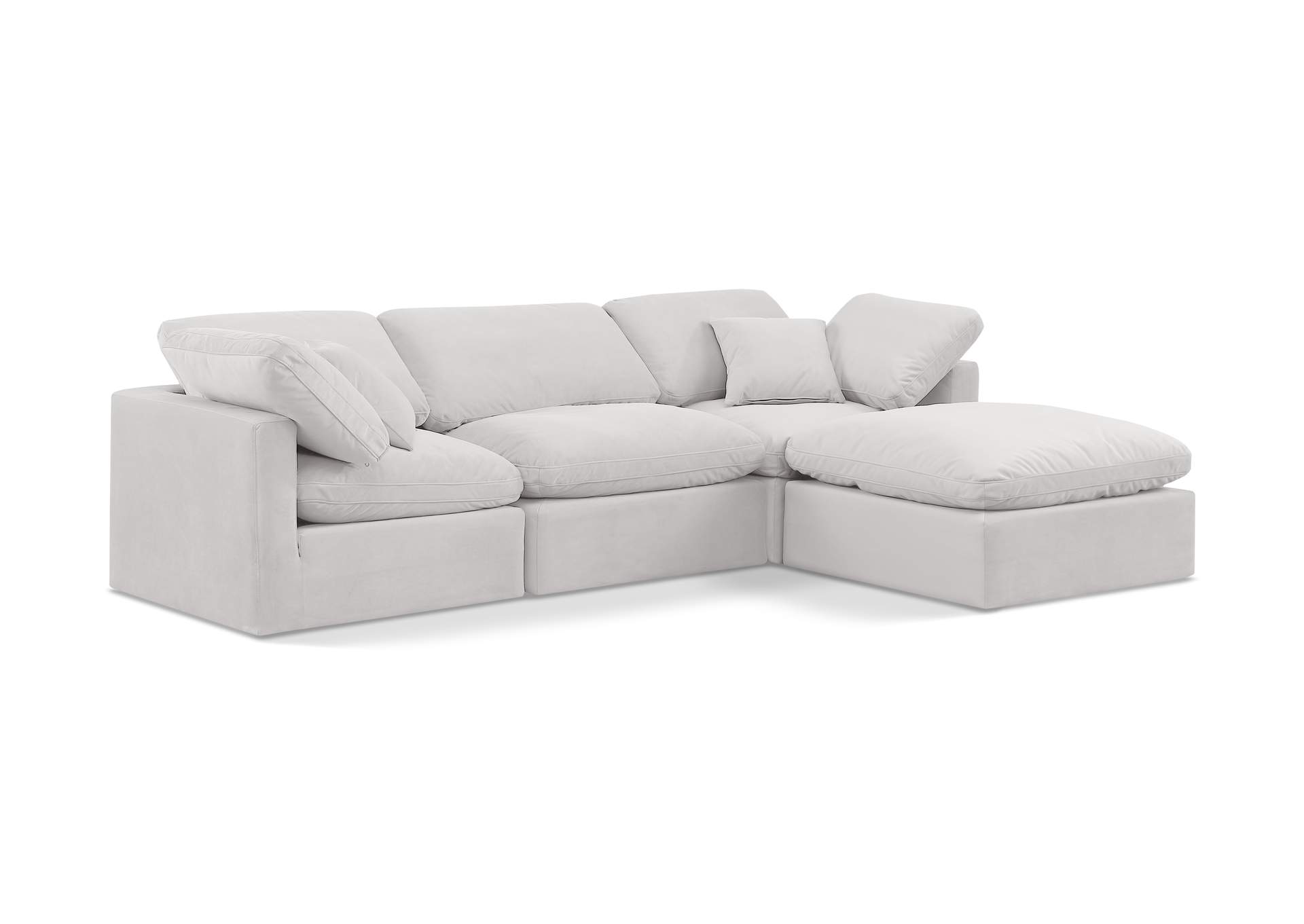 Indulge Cream Velvet Modular Sectional,Meridian Furniture