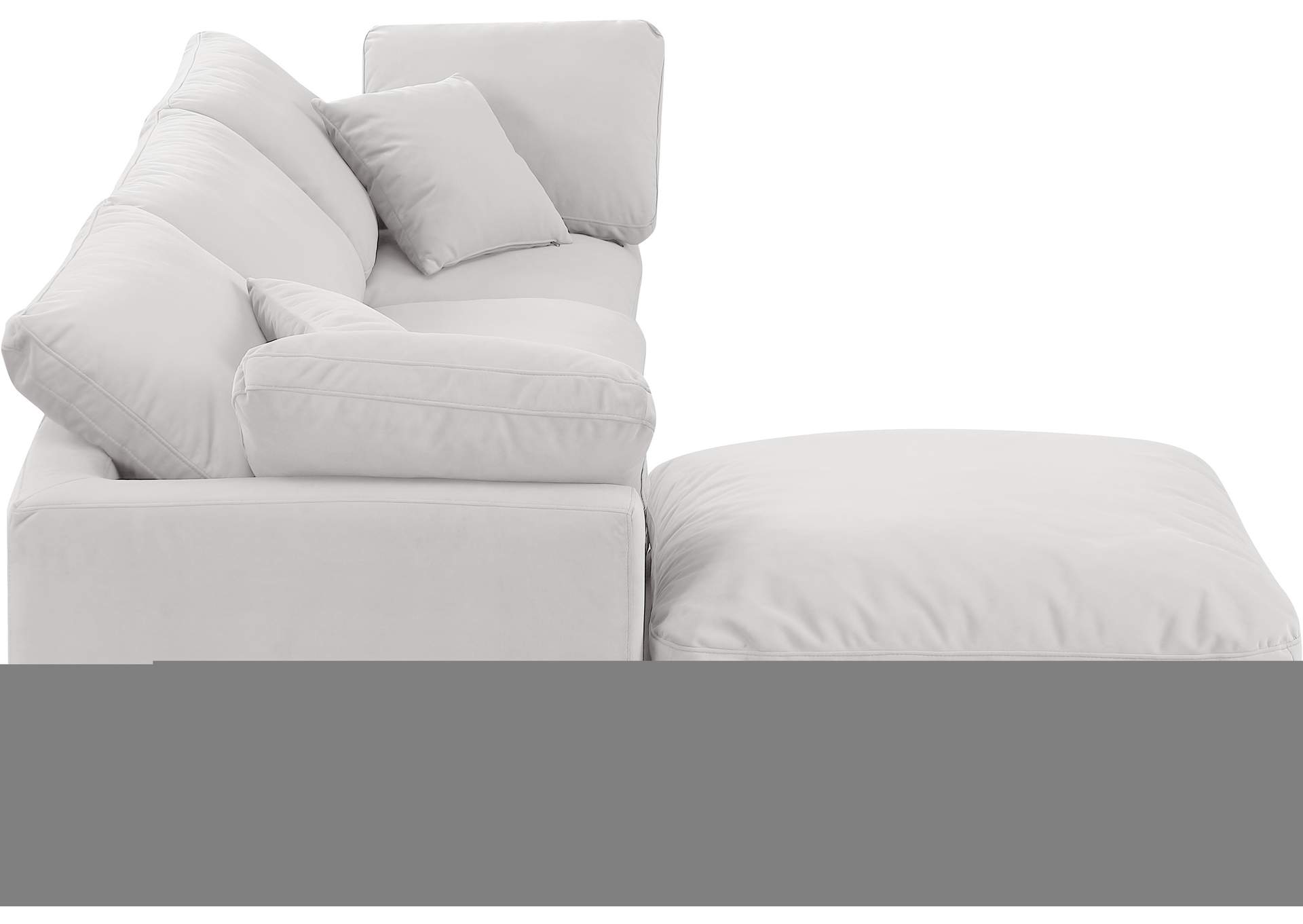 Indulge Cream Velvet Modular Sectional,Meridian Furniture