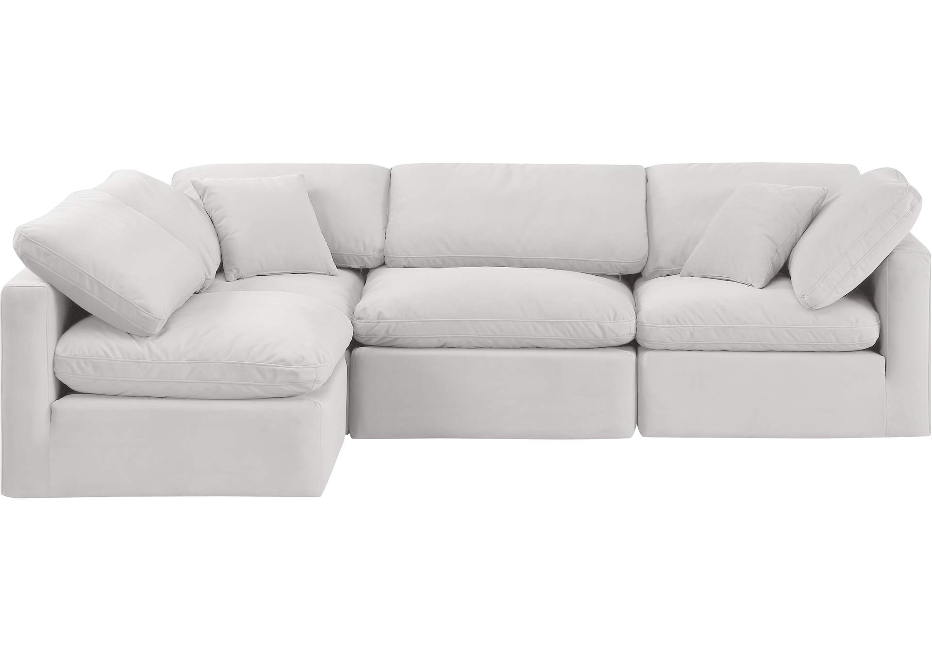 Indulge Cream Velvet Modular Sectional,Meridian Furniture