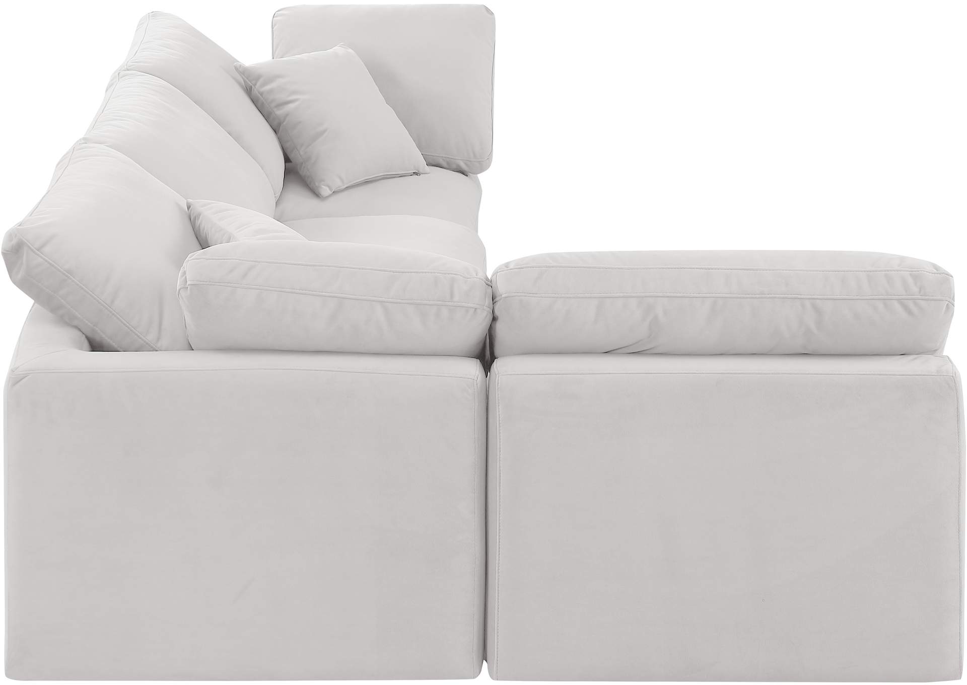 Indulge Cream Velvet Modular Sectional,Meridian Furniture