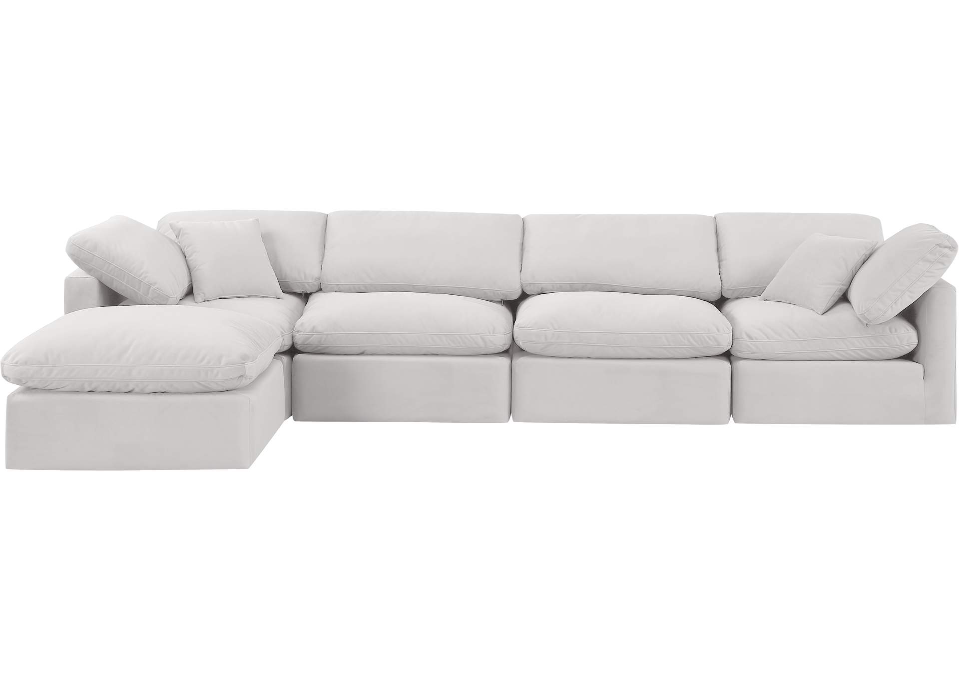 Indulge Cream Velvet Modular Sectional,Meridian Furniture