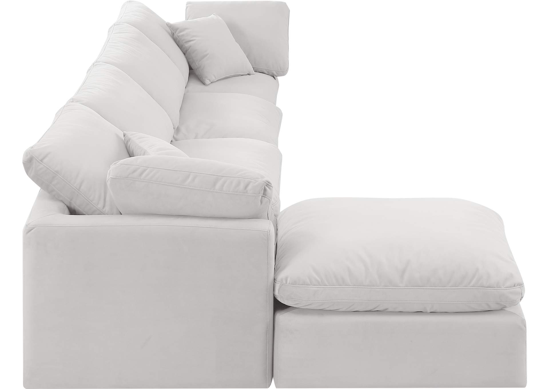 Indulge Cream Velvet Modular Sectional,Meridian Furniture