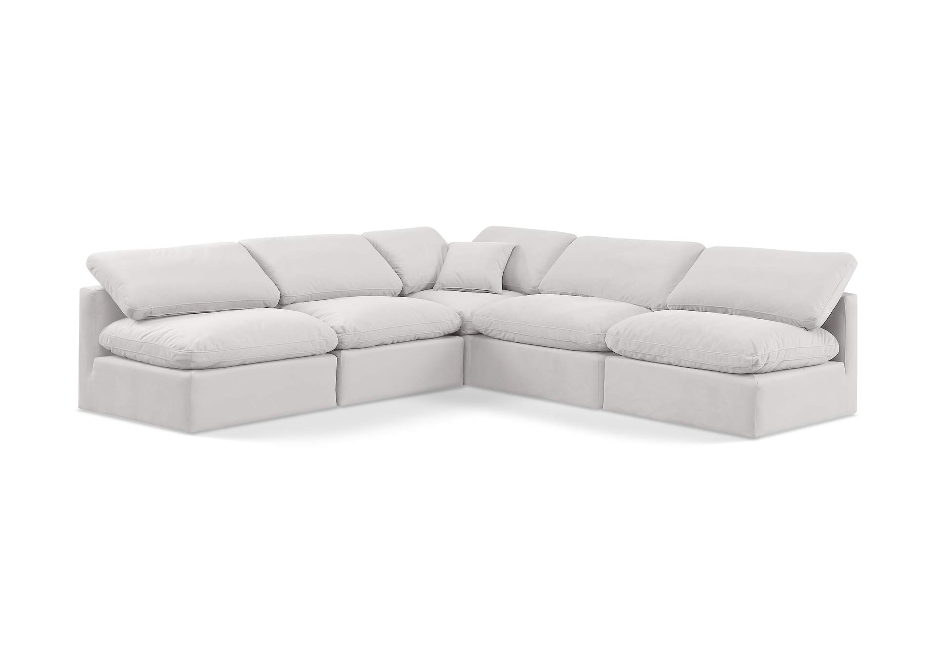 Indulge Cream Velvet Modular Sectional,Meridian Furniture