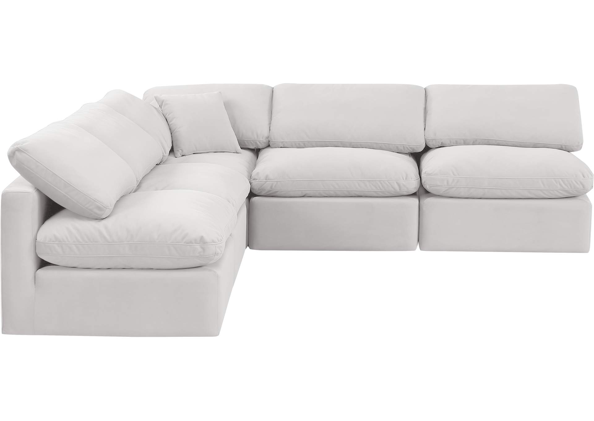 Indulge Cream Velvet Modular Sectional,Meridian Furniture
