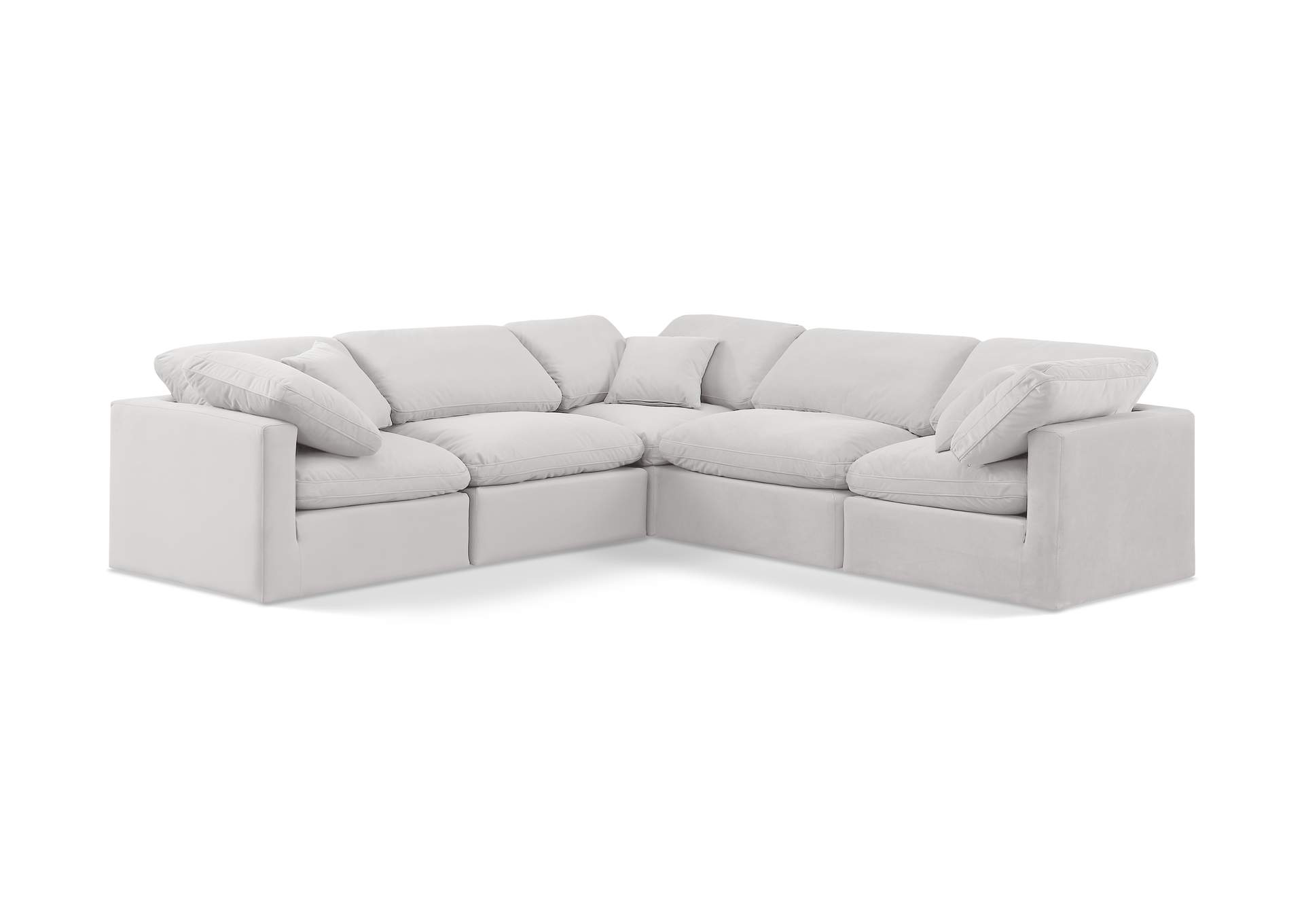 Indulge Cream Velvet Modular Sectional,Meridian Furniture