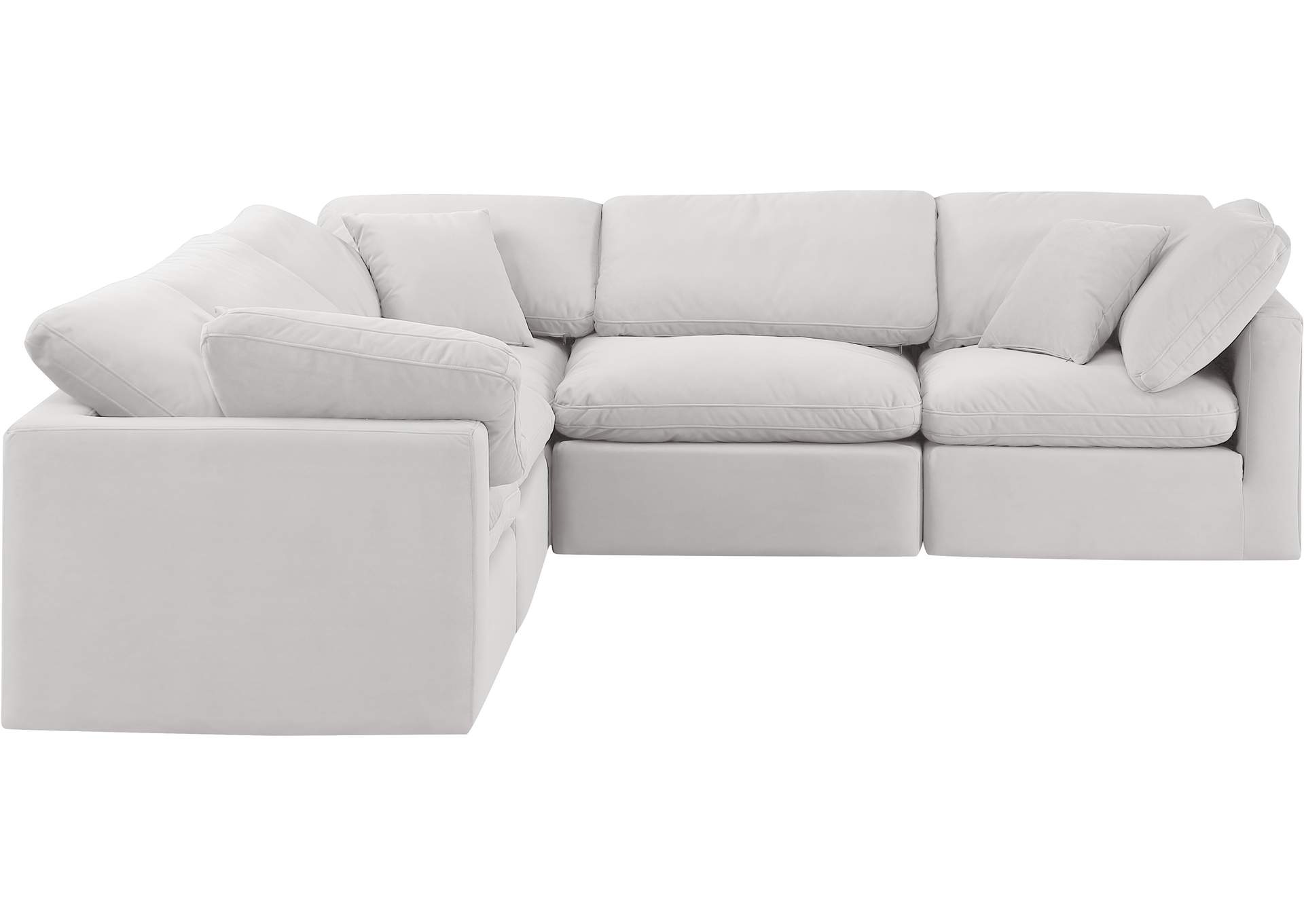 Indulge Cream Velvet Modular Sectional,Meridian Furniture