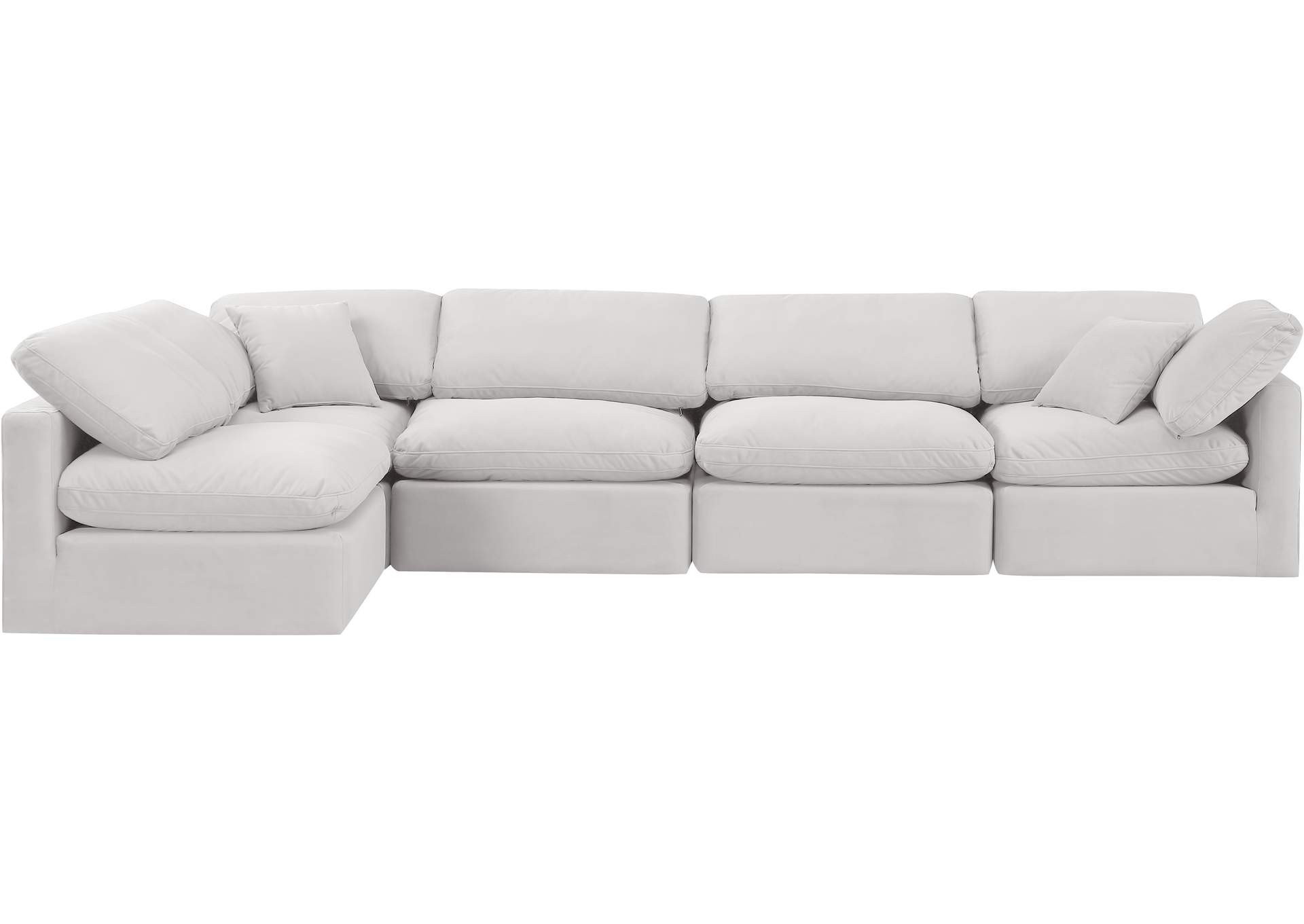 Indulge Cream Velvet Modular Sectional,Meridian Furniture