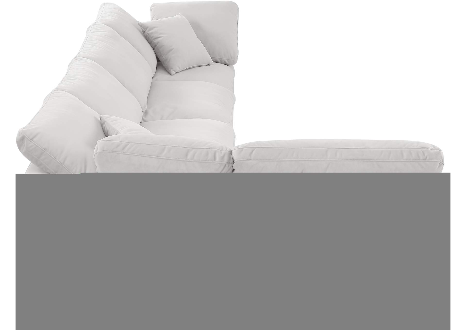 Indulge Cream Velvet Modular Sectional,Meridian Furniture
