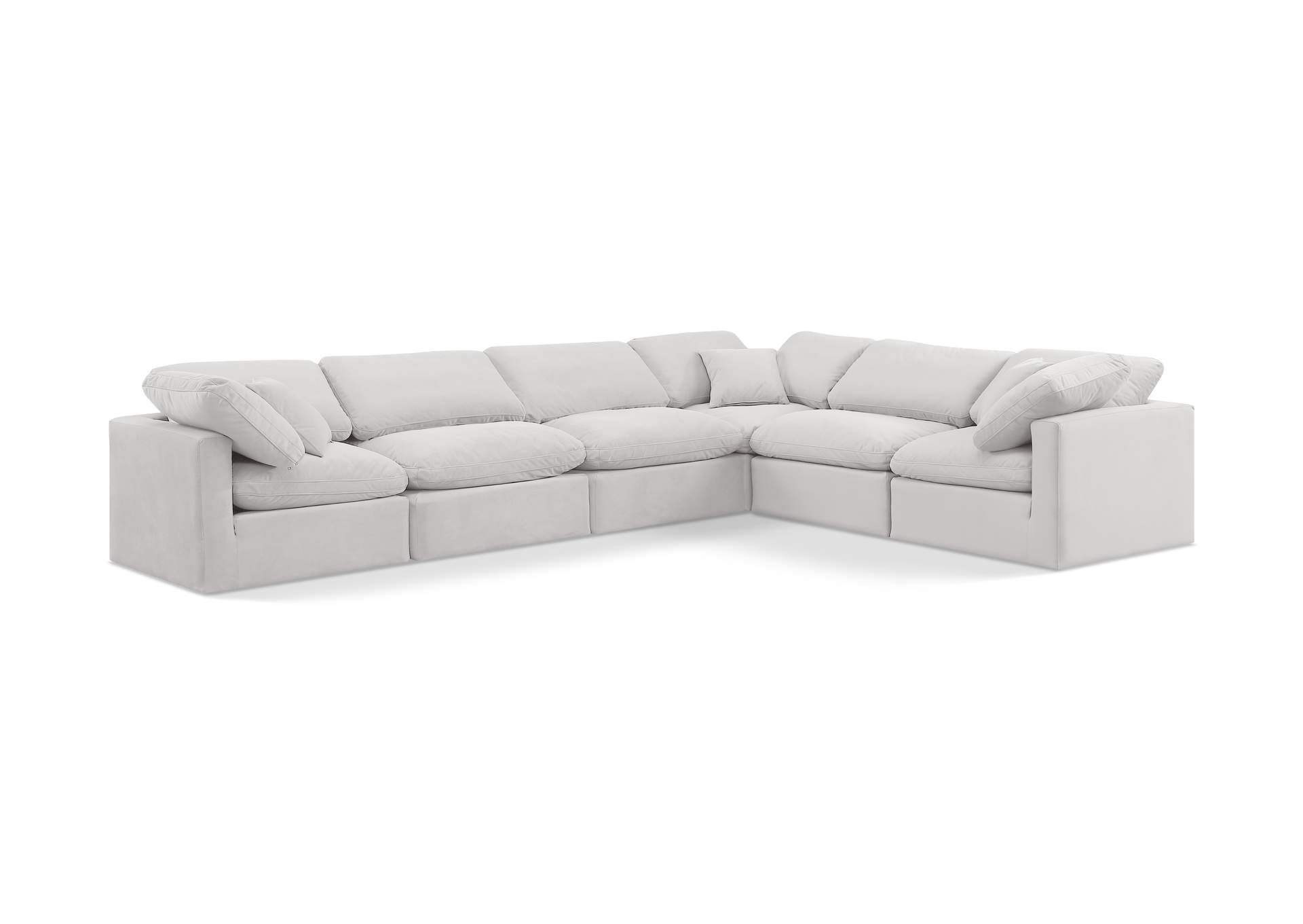 Indulge Cream Velvet Modular Sectional,Meridian Furniture