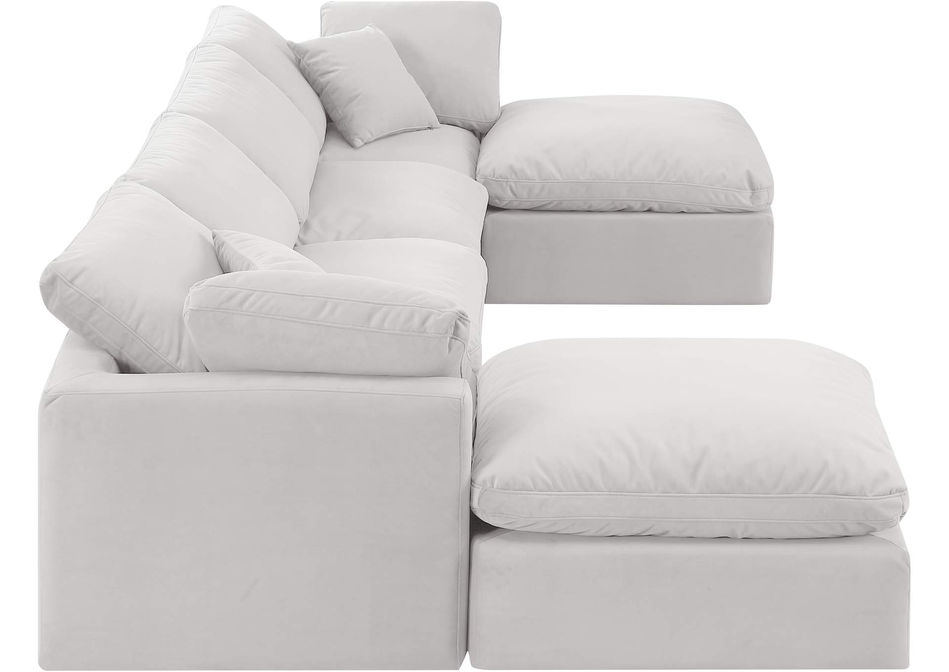 Indulge Cream Velvet Modular Sectional,Meridian Furniture
