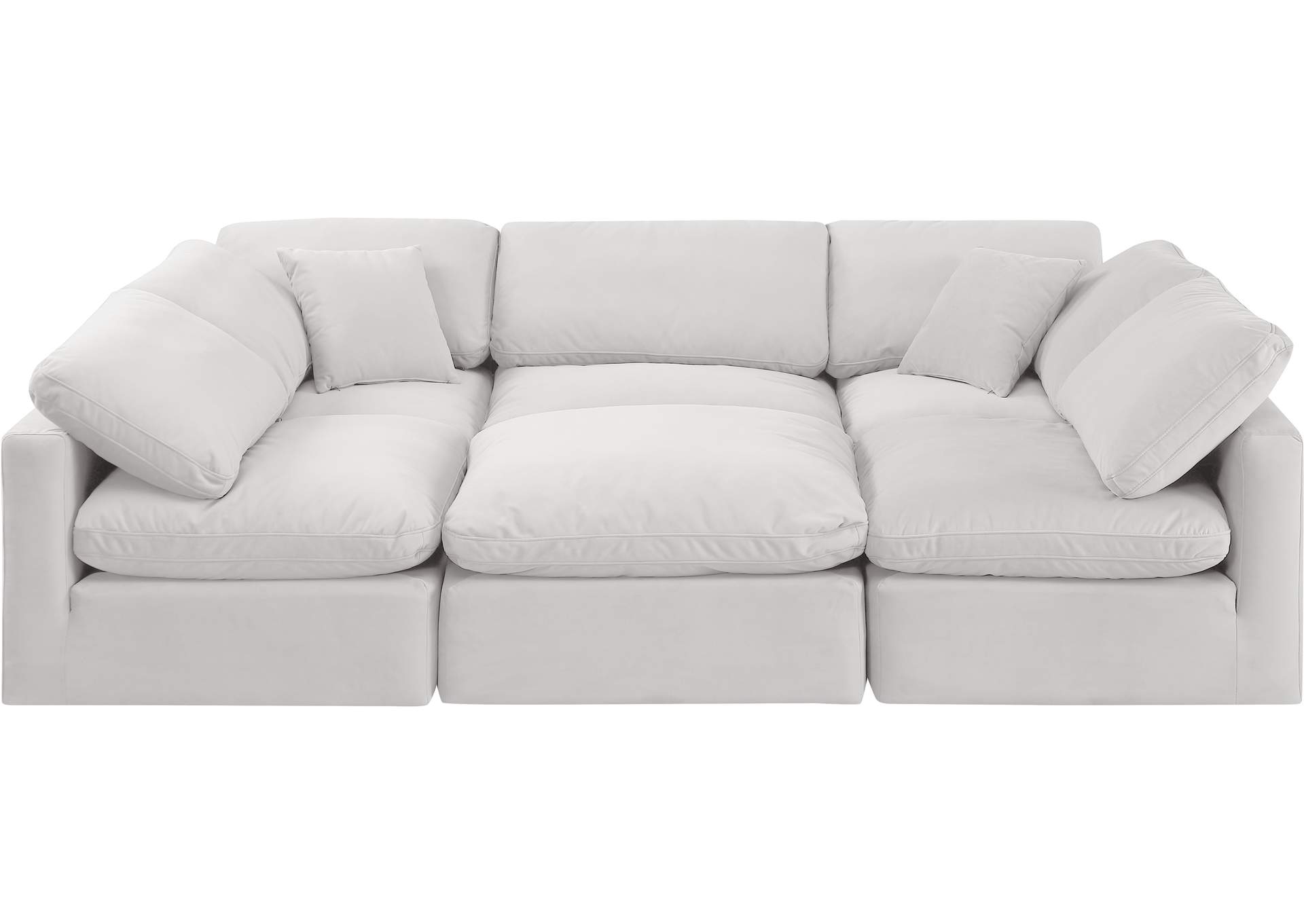 Indulge Cream Velvet Modular Sectional,Meridian Furniture