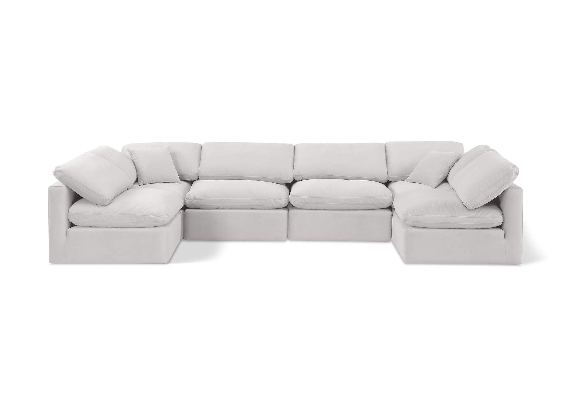 Indulge Cream Velvet Modular Sectional,Meridian Furniture