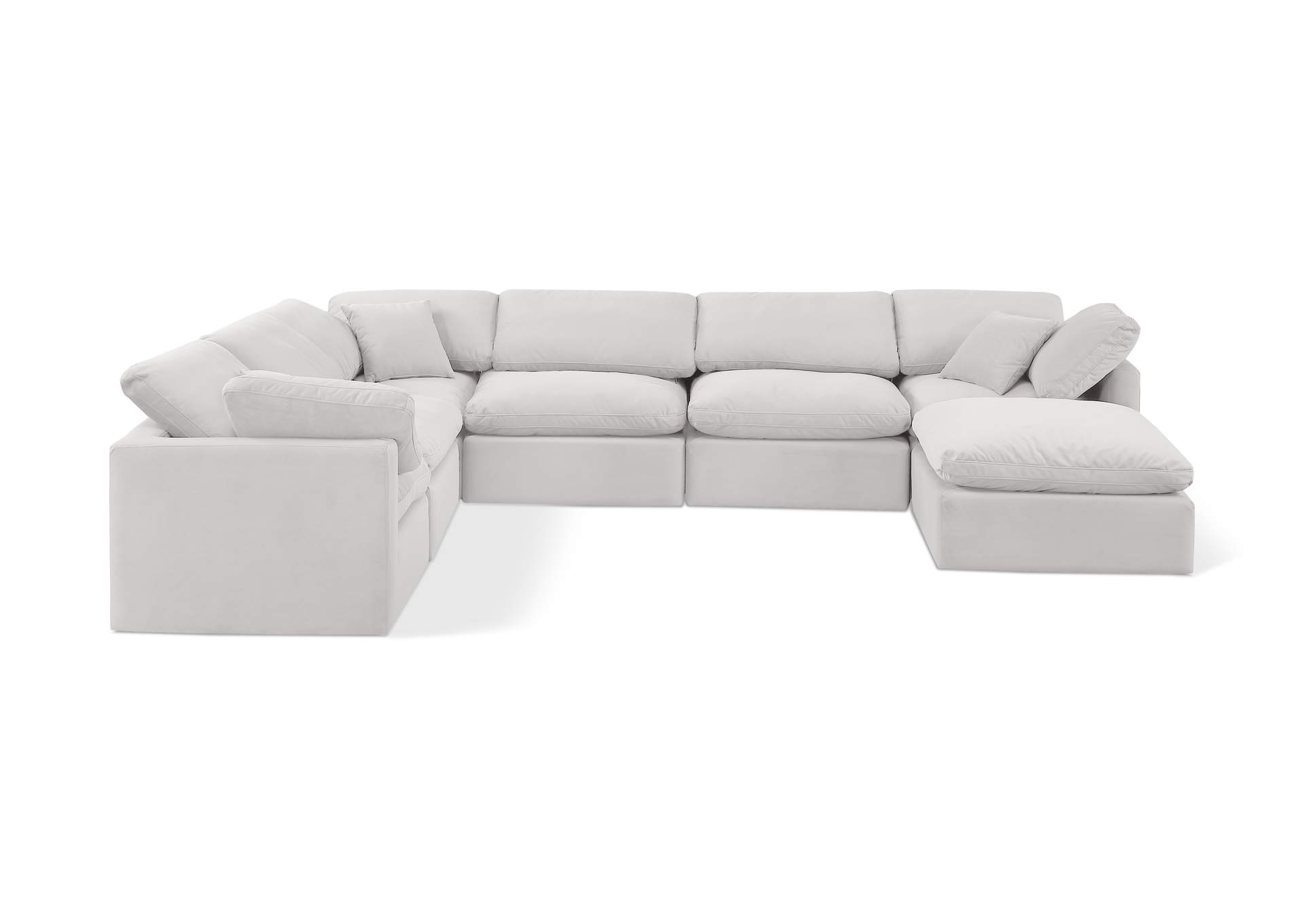 Indulge Cream Velvet Modular Sectional,Meridian Furniture