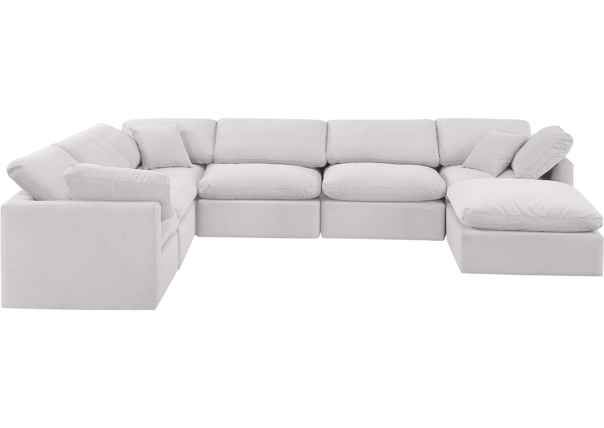 Indulge Cream Velvet Modular Sectional,Meridian Furniture
