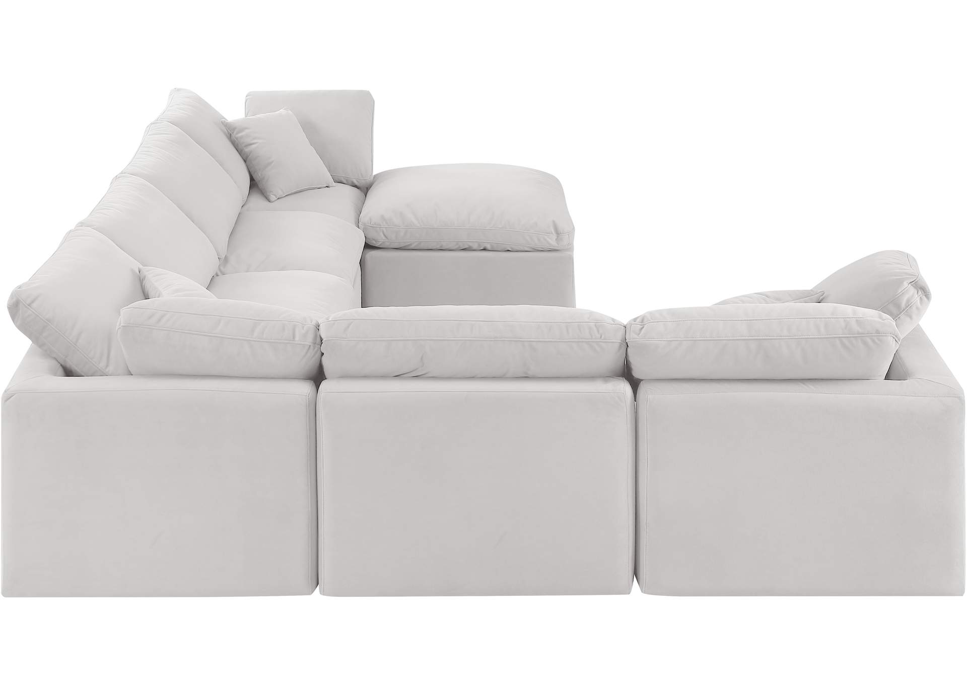 Indulge Cream Velvet Modular Sectional,Meridian Furniture