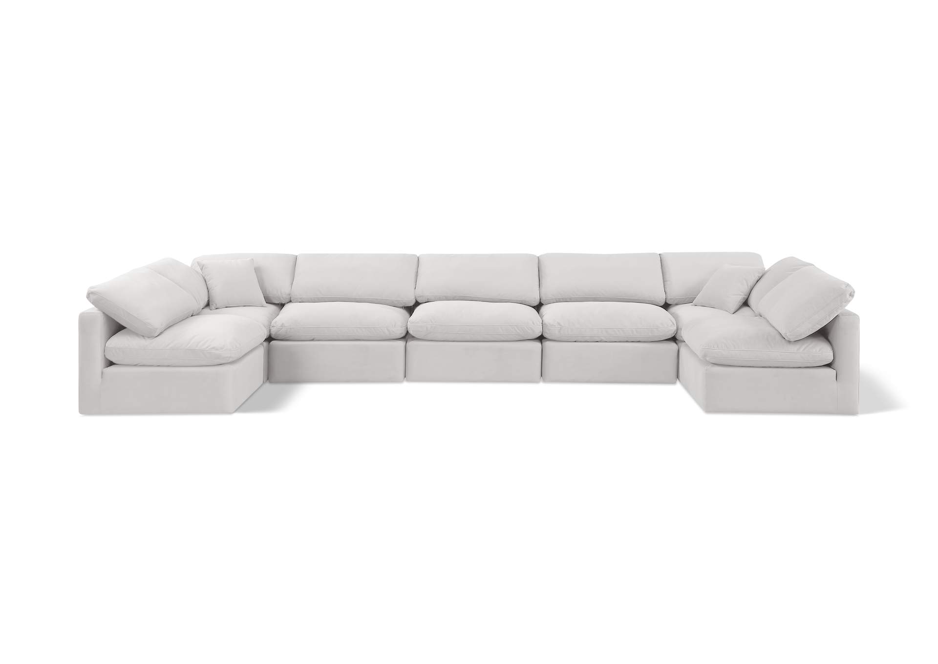 Indulge Cream Velvet Modular Sectional,Meridian Furniture