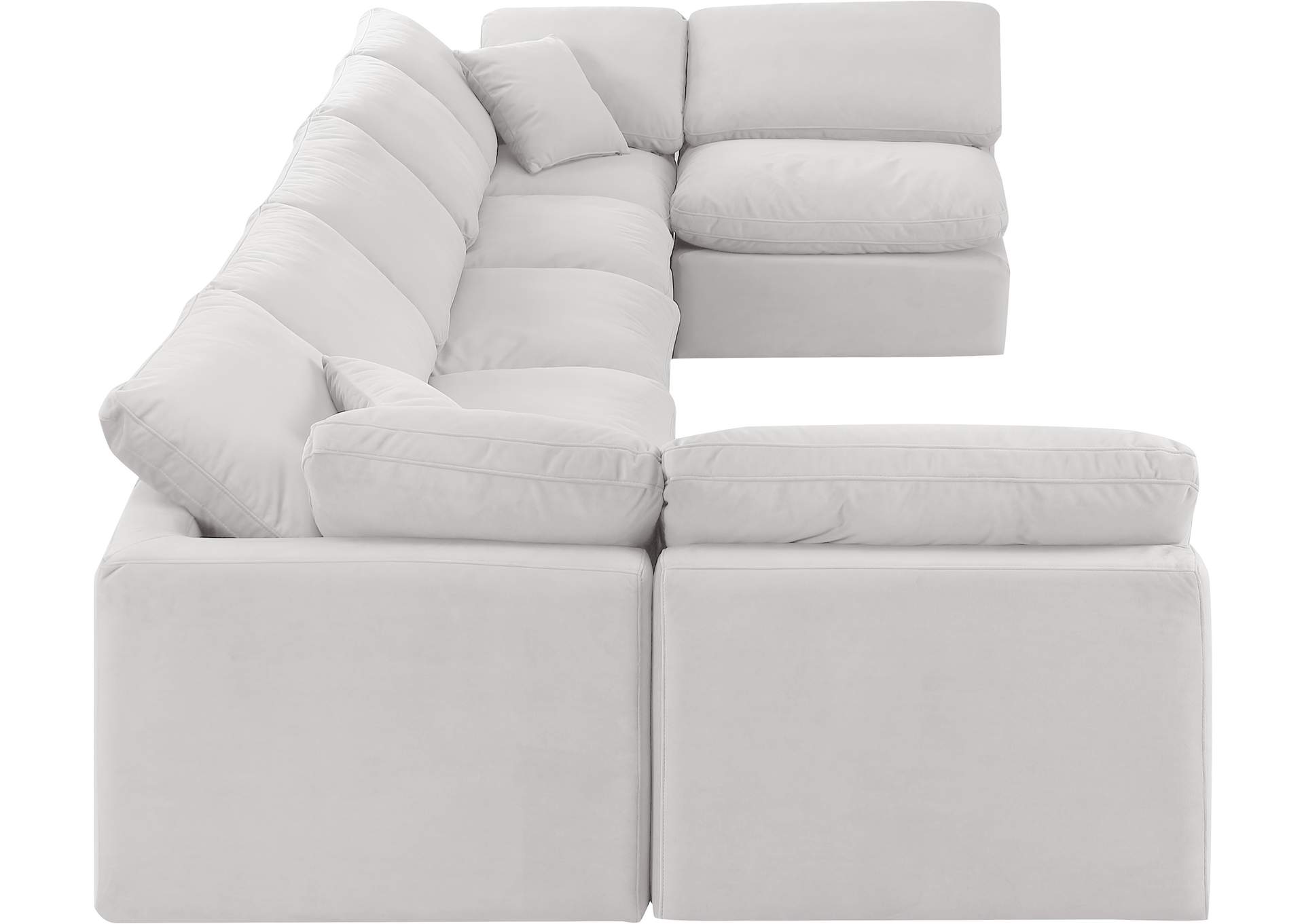 Indulge Cream Velvet Modular Sectional,Meridian Furniture