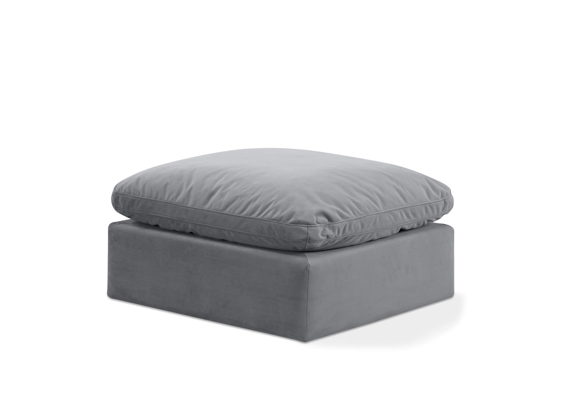 Indulge Grey Velvet Ottoman,Meridian Furniture