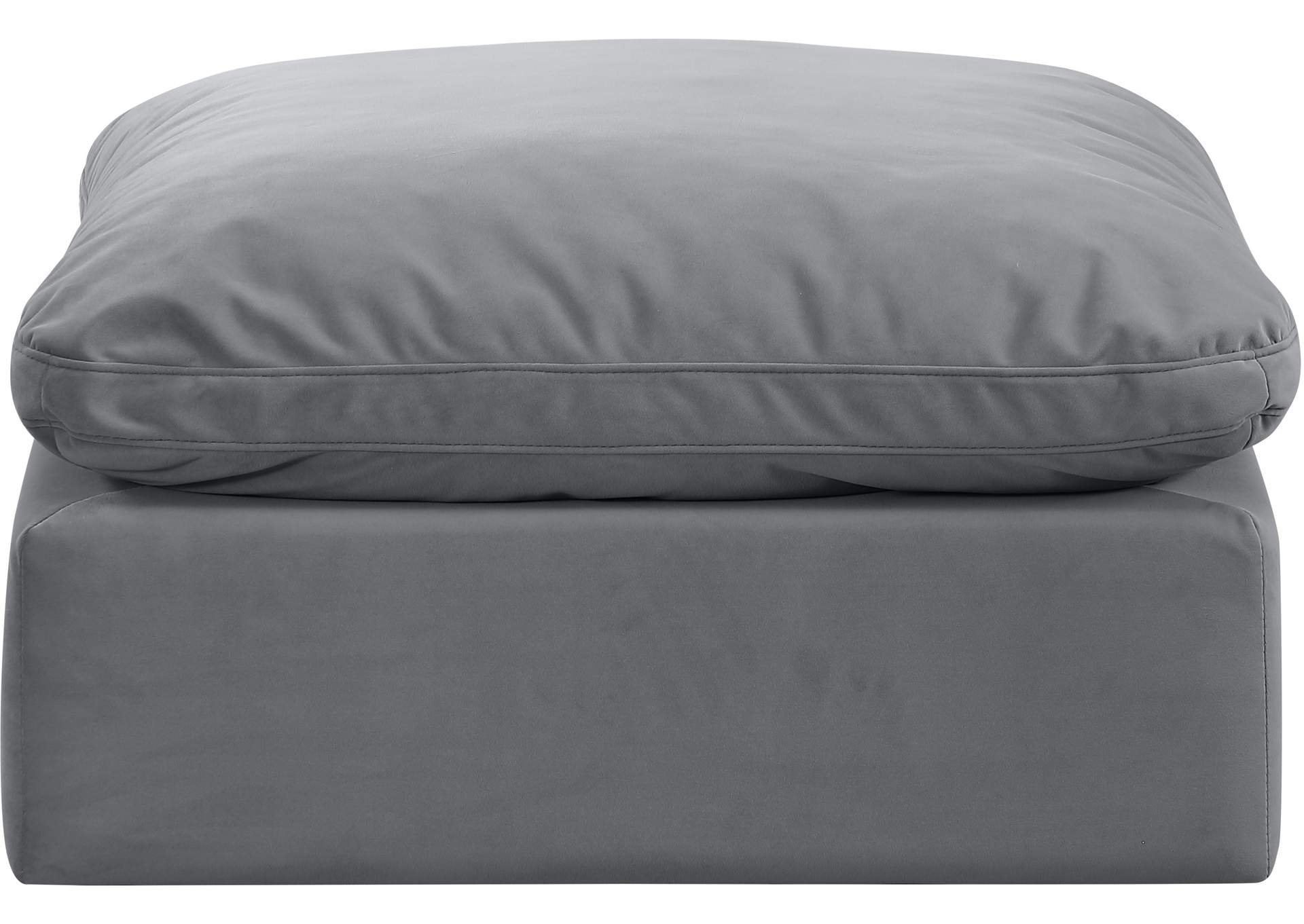 Indulge Grey Velvet Ottoman,Meridian Furniture