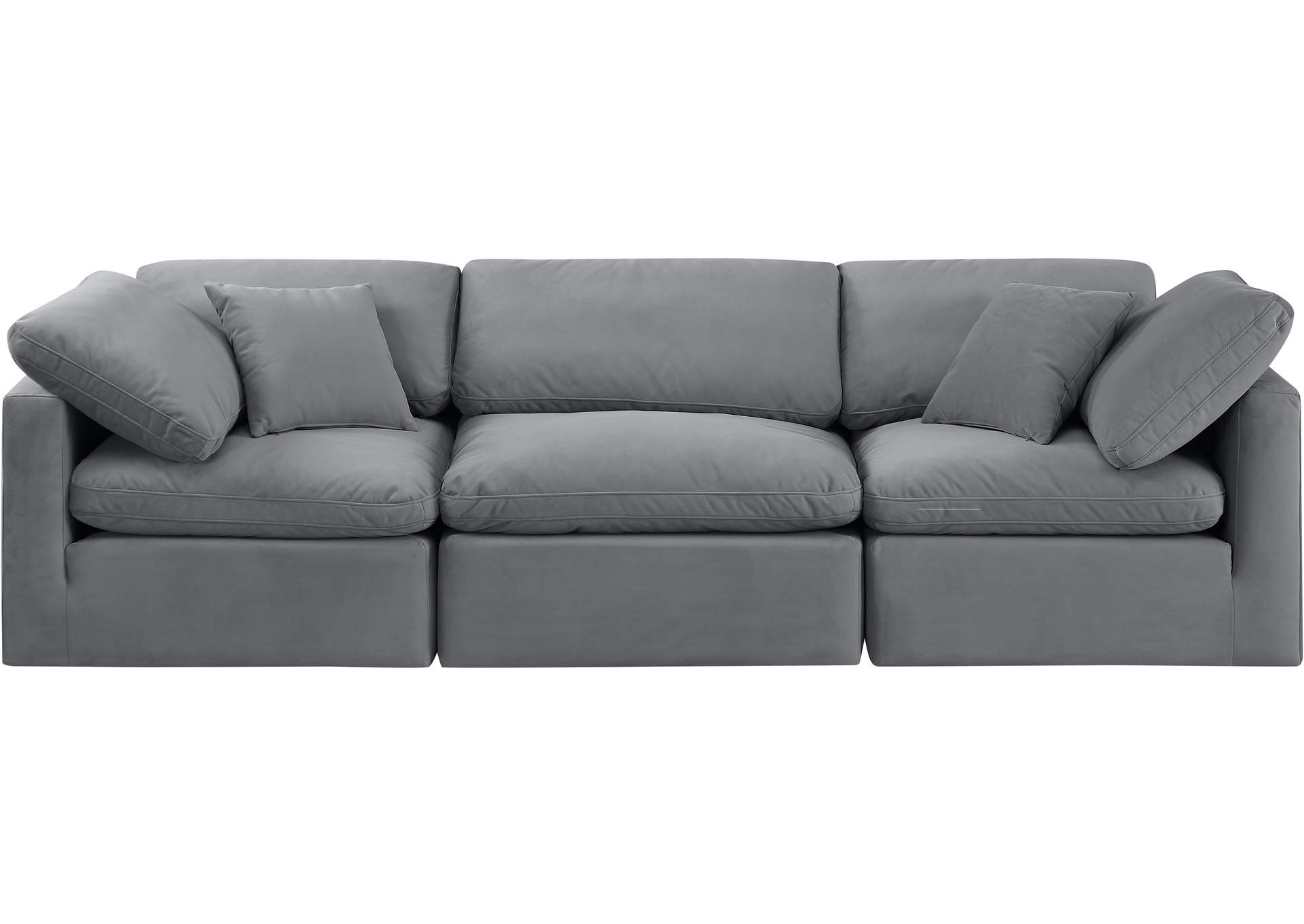 Indulge Grey Velvet Modular Sofa,Meridian Furniture