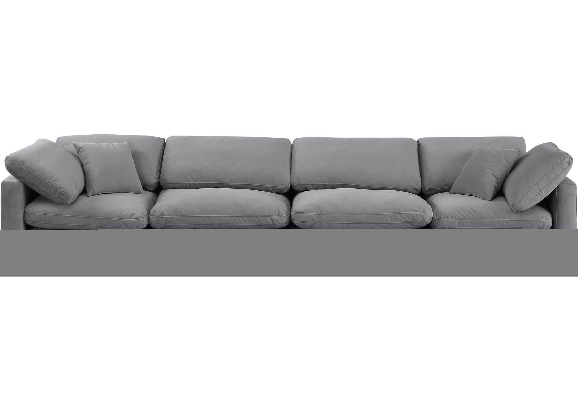 Indulge Grey Velvet Modular Sofa,Meridian Furniture