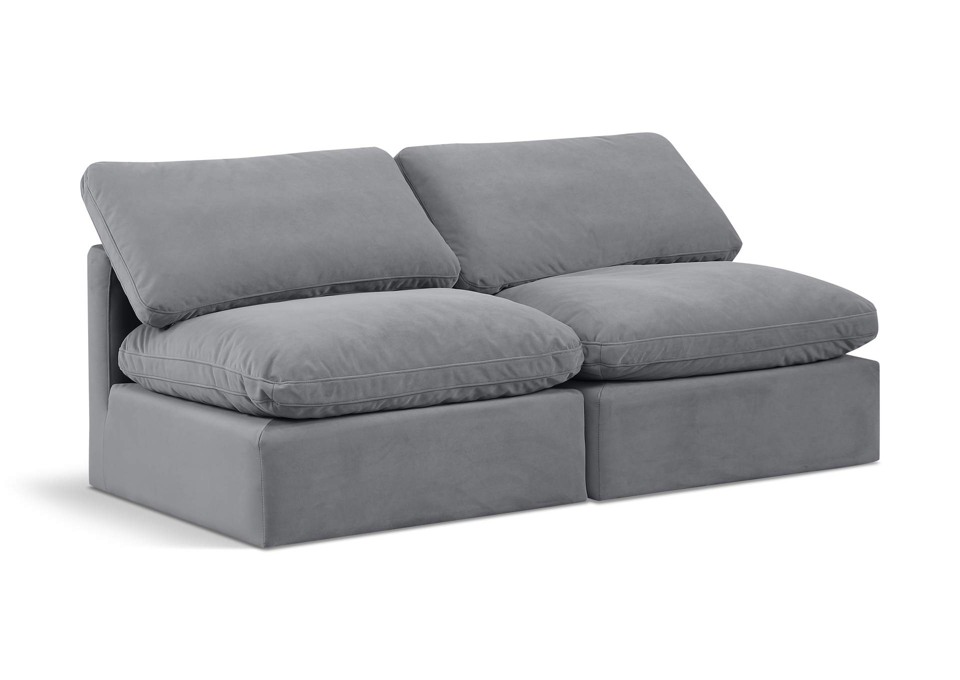 Indulge Grey Velvet Modular Sofa,Meridian Furniture