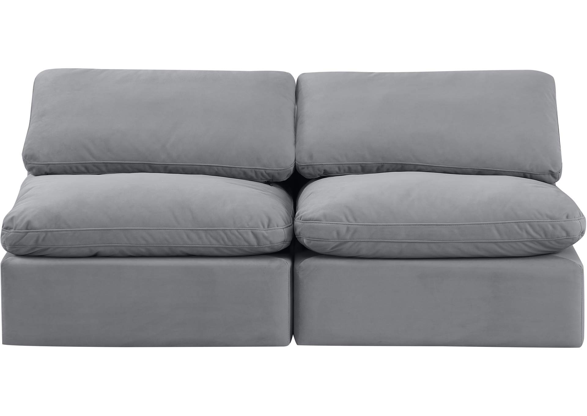 Indulge Grey Velvet Modular Sofa,Meridian Furniture