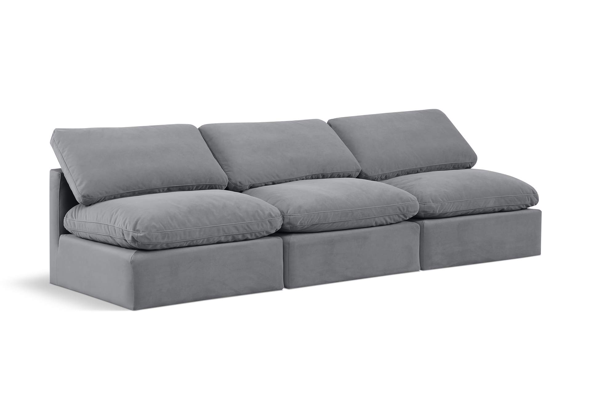 Indulge Grey Velvet Modular Sofa,Meridian Furniture