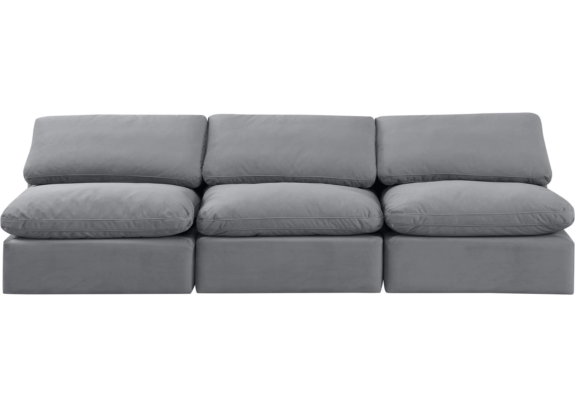 Indulge Grey Velvet Modular Sofa,Meridian Furniture