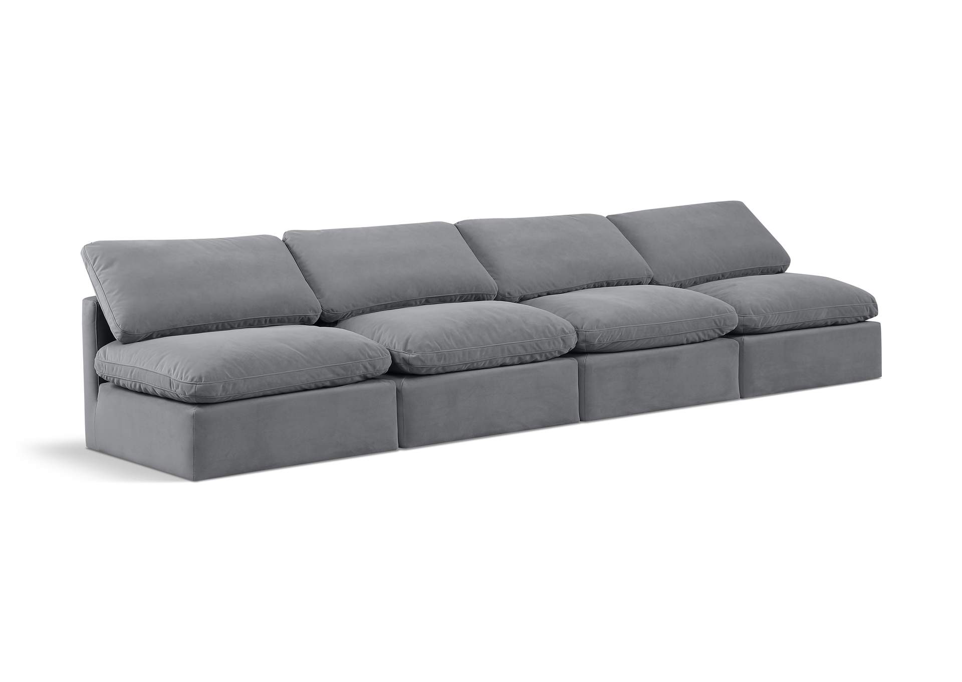 Indulge Grey Velvet Modular Sofa,Meridian Furniture