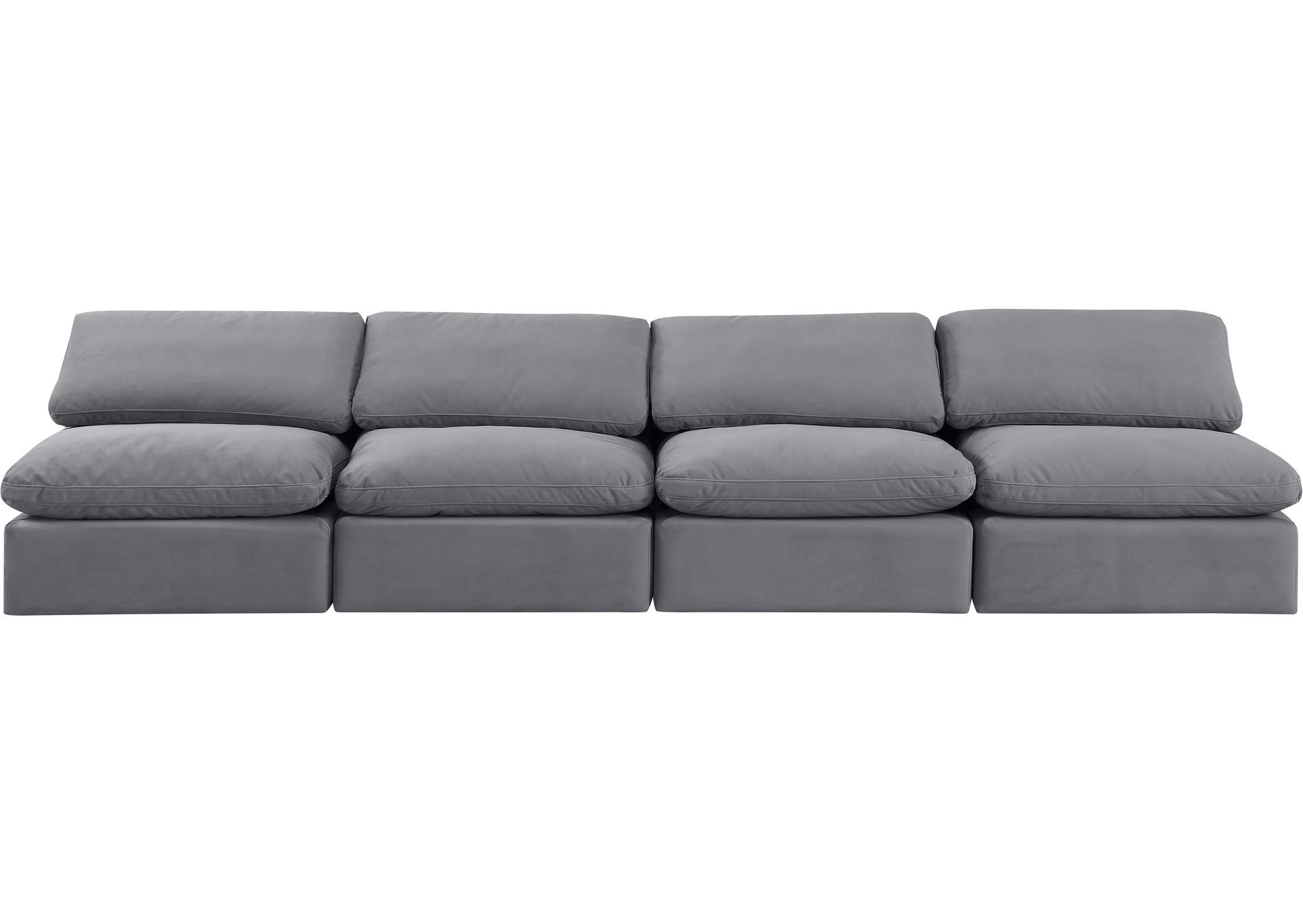 Indulge Grey Velvet Modular Sofa,Meridian Furniture