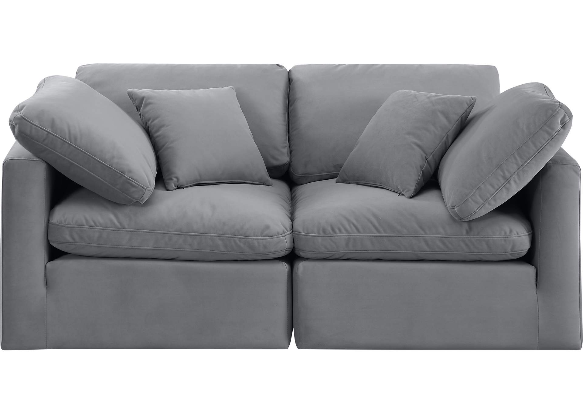 Indulge Grey Velvet Modular Sofa,Meridian Furniture