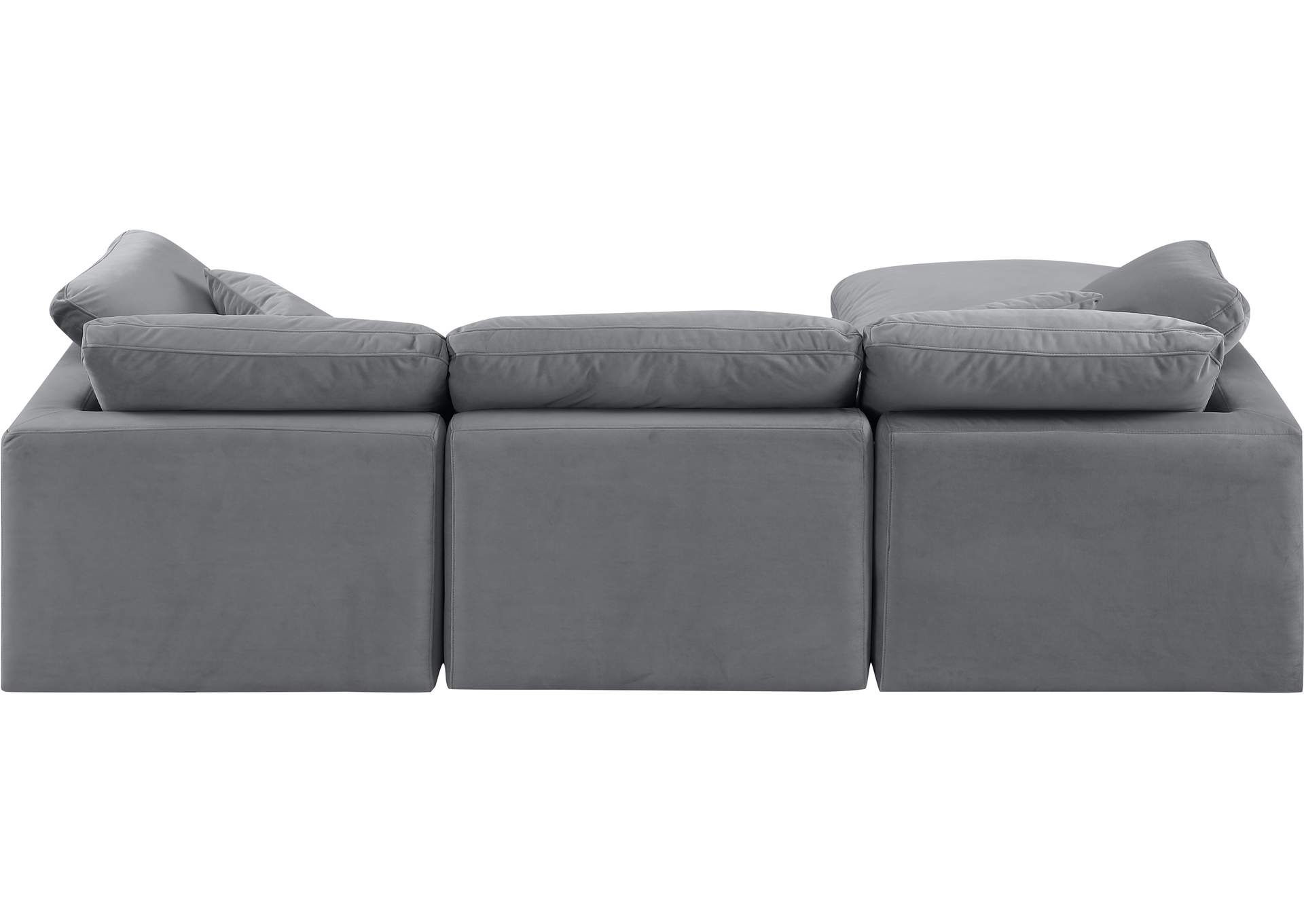 Indulge Grey Velvet Modular Sectional,Meridian Furniture