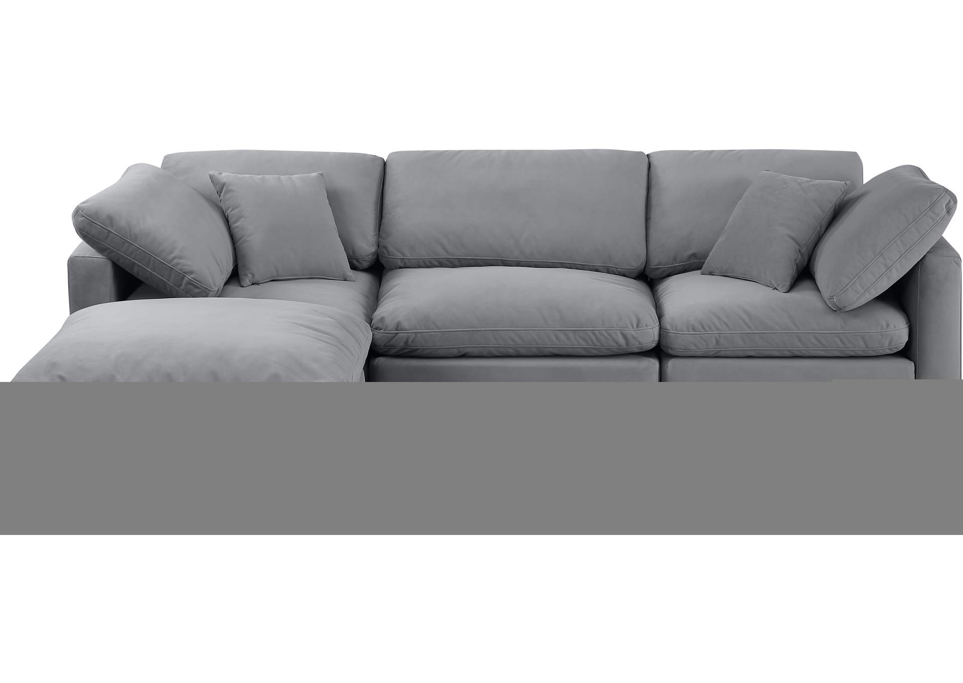 Indulge Grey Velvet Modular Sectional,Meridian Furniture