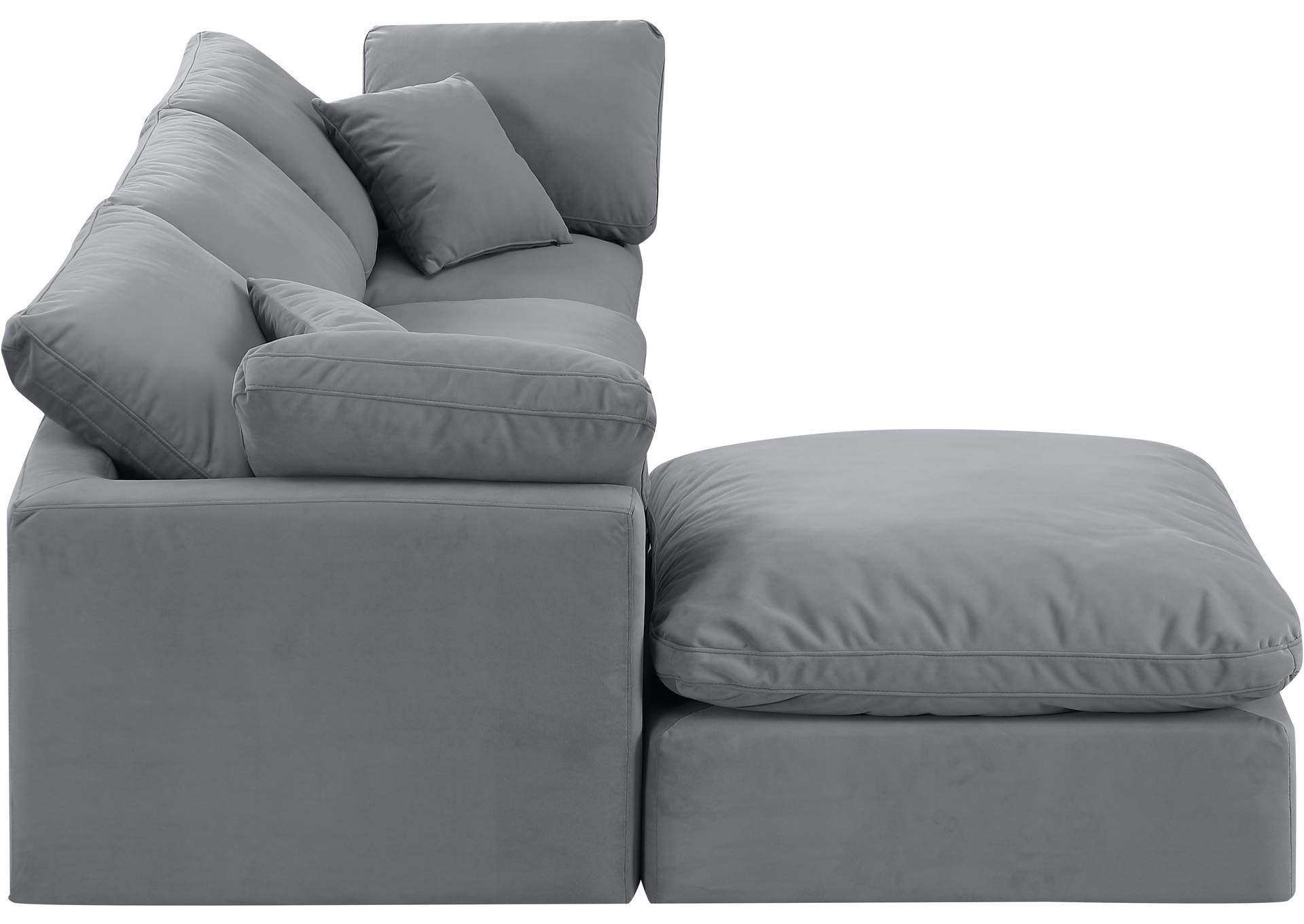 Indulge Grey Velvet Modular Sectional,Meridian Furniture