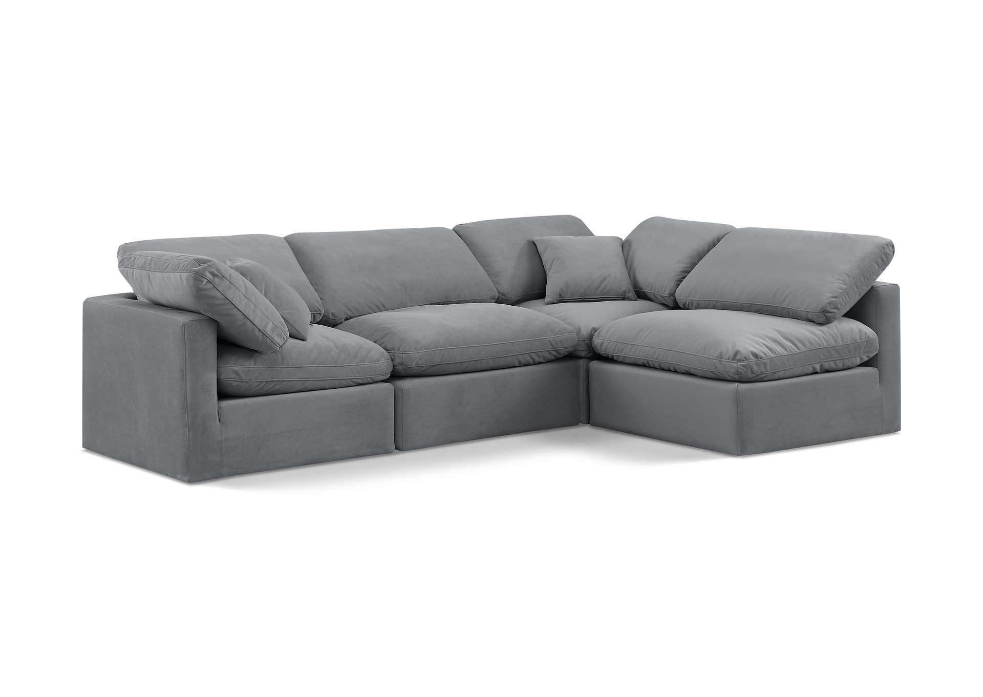 Indulge Grey Velvet Modular Sectional,Meridian Furniture