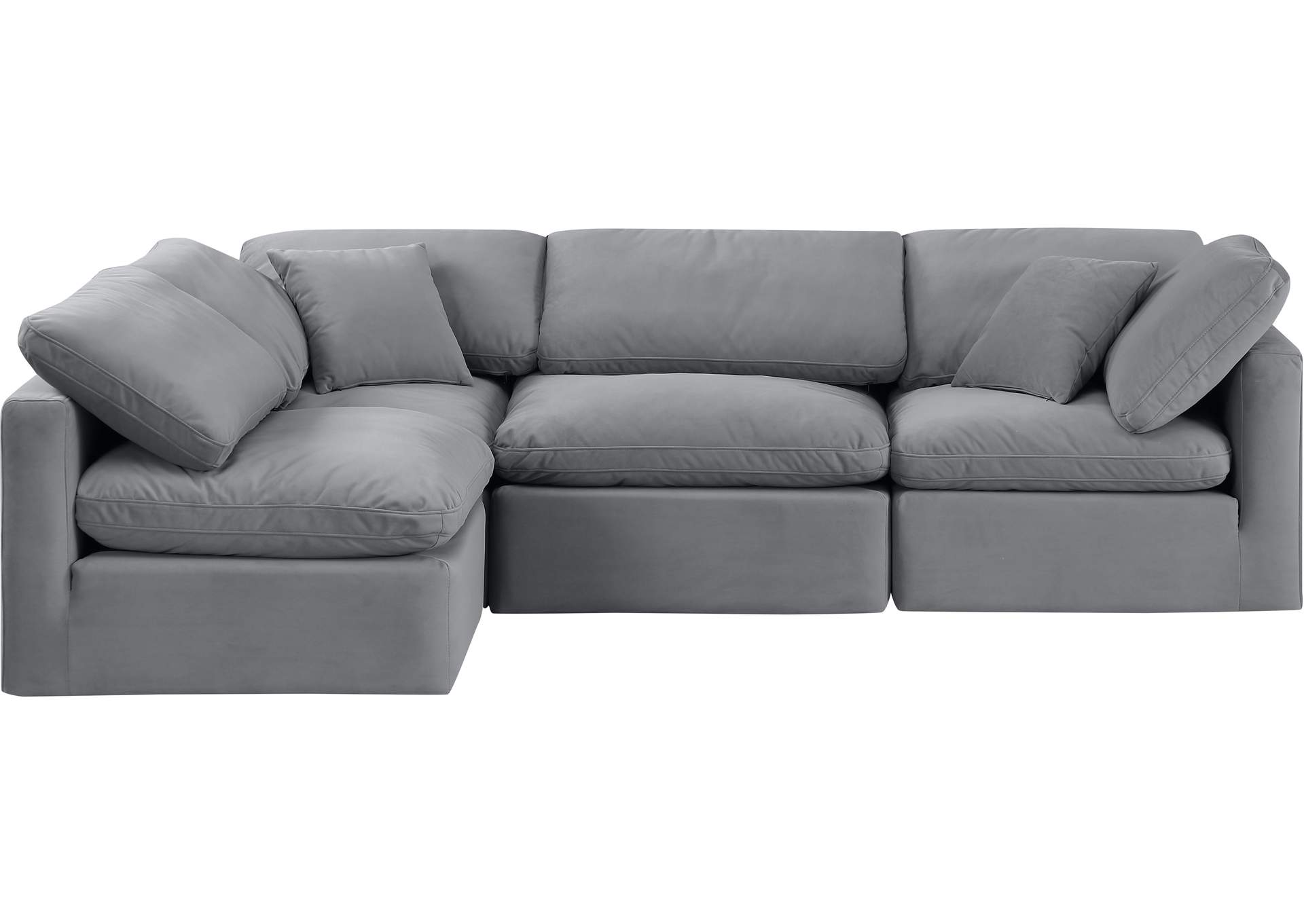 Indulge Grey Velvet Modular Sectional,Meridian Furniture
