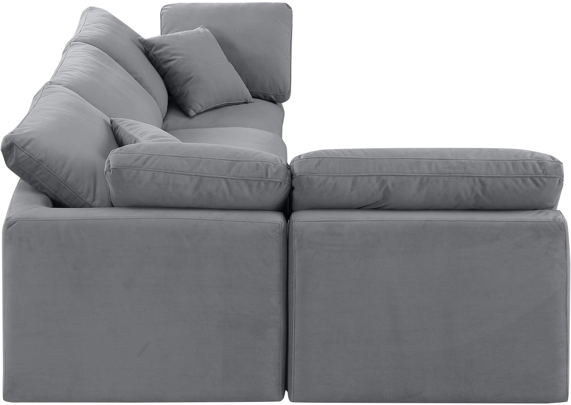 Indulge Grey Velvet Modular Sectional,Meridian Furniture