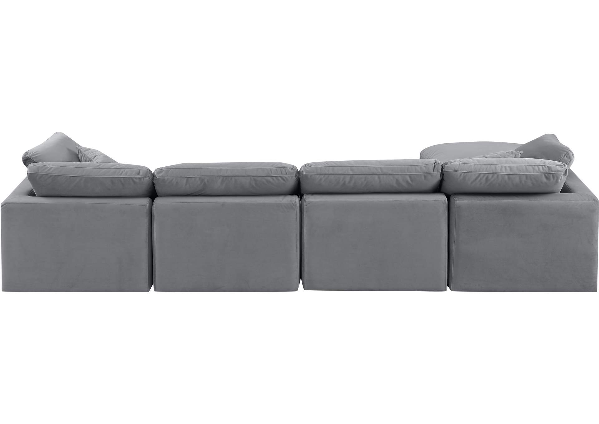 Indulge Grey Velvet Modular Sectional,Meridian Furniture